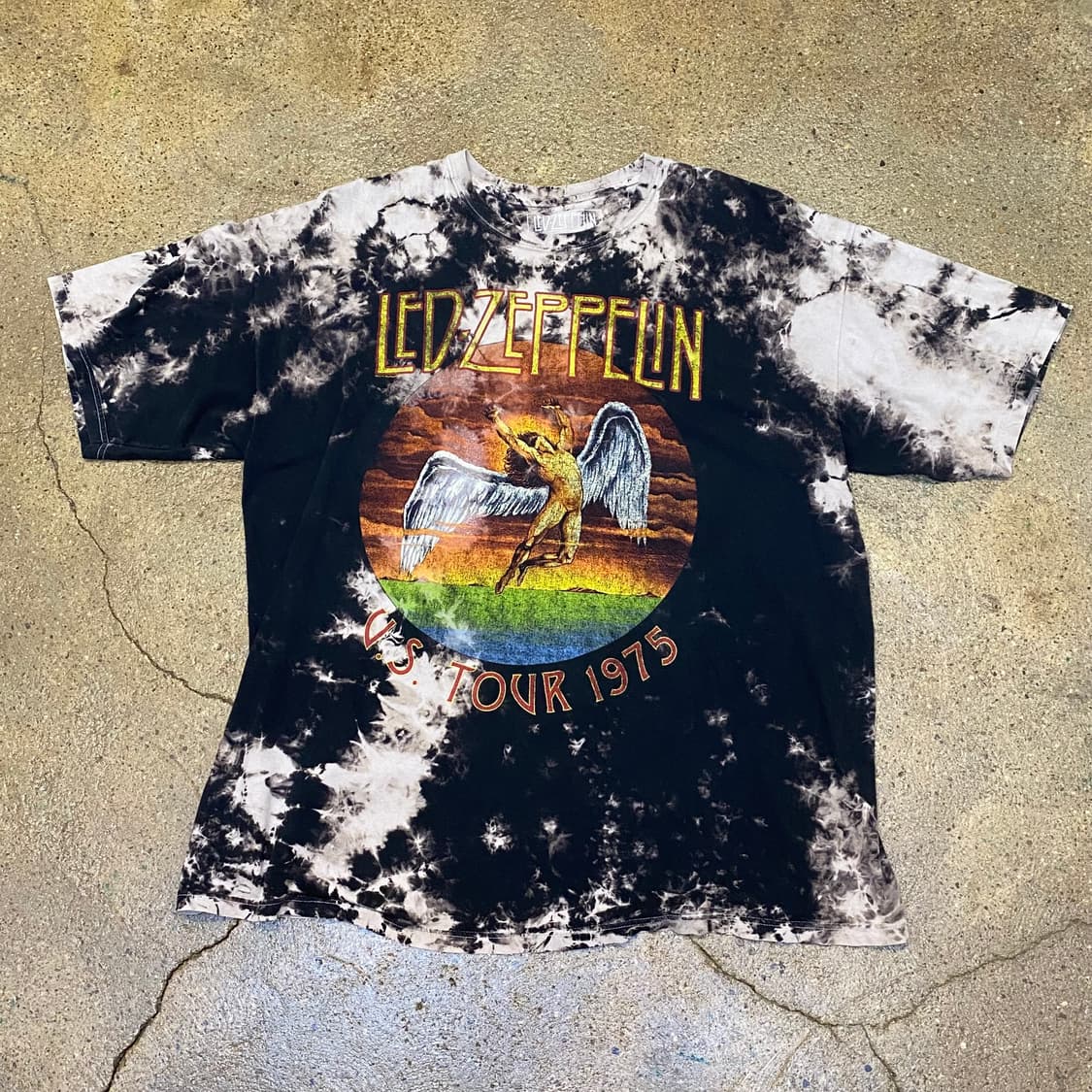 미국 빈티지 레드제플린 타이다이 프린팅 반팔티 락티셔츠 상품이미지1