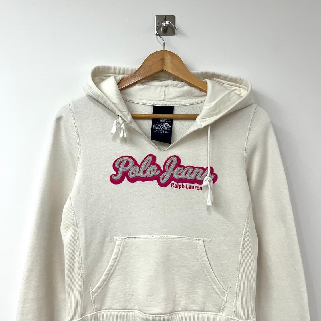 폴로 랄프로렌 핑크로고 아이보리 후드티 상품이미지4