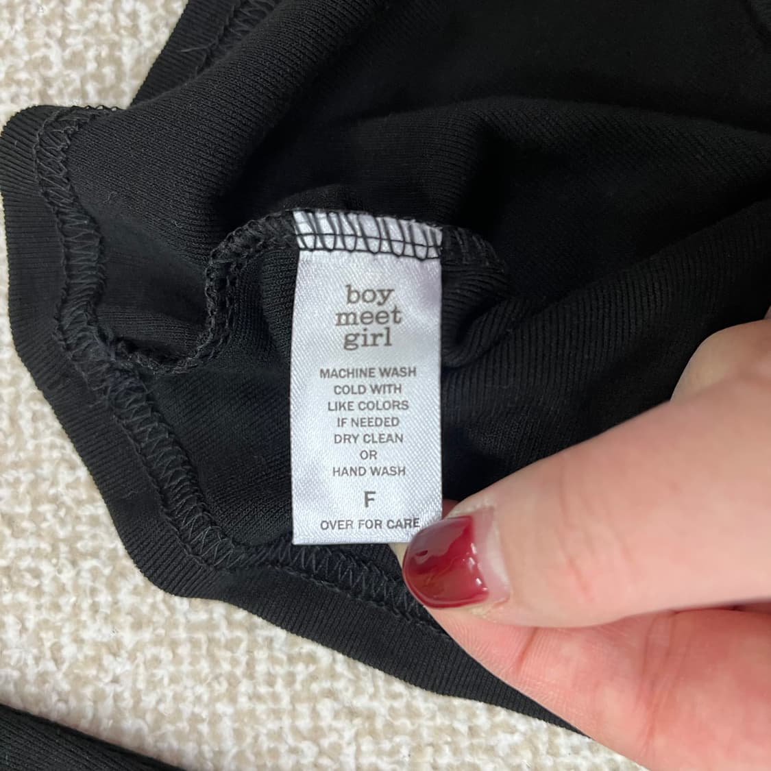 F 빈티지 여성 트임 블랙 긴팔 티셔츠 0123M 상품이미지3