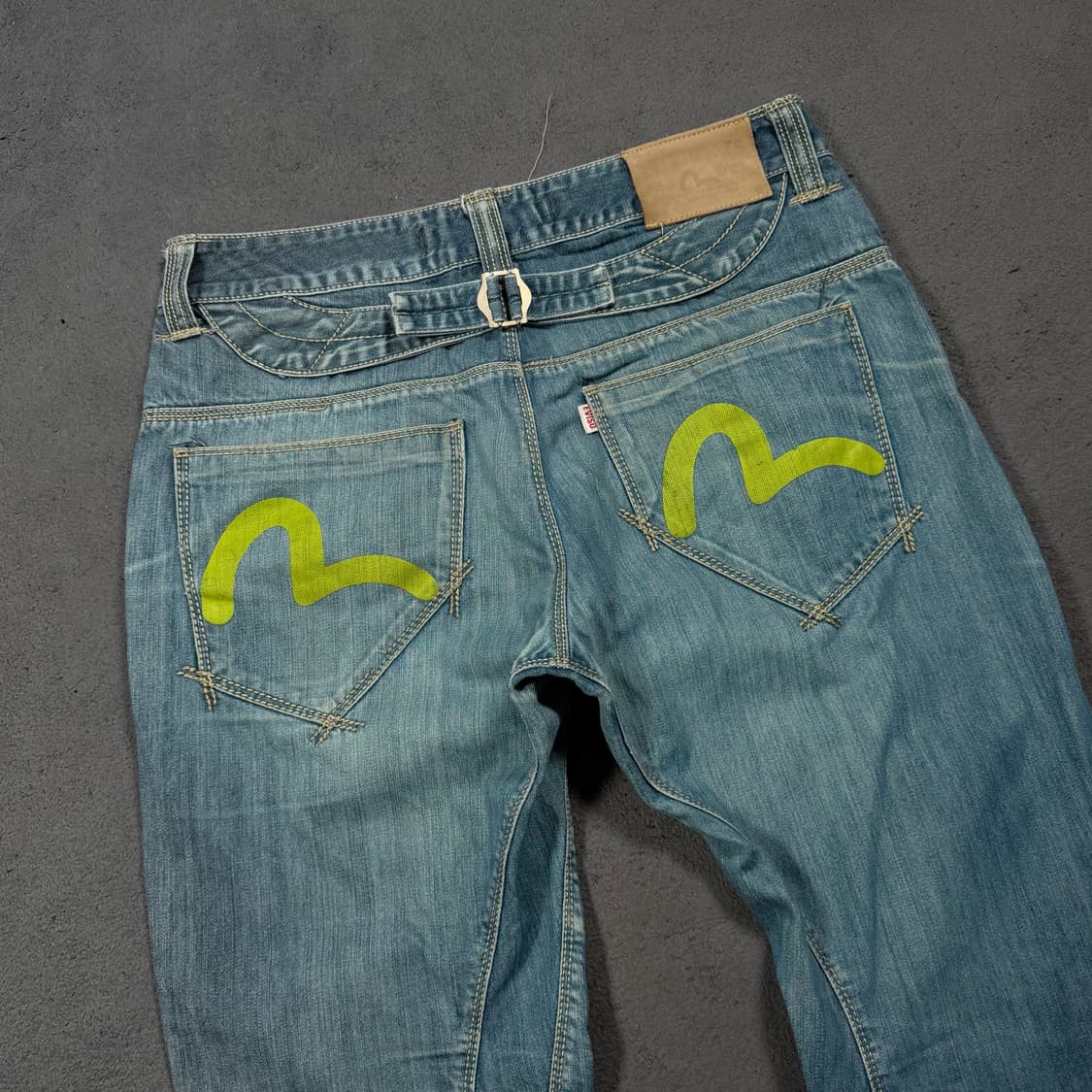 Evisu 에비수 백로고 엔지니어드 신치백 데님 팬츠 상품이미지2