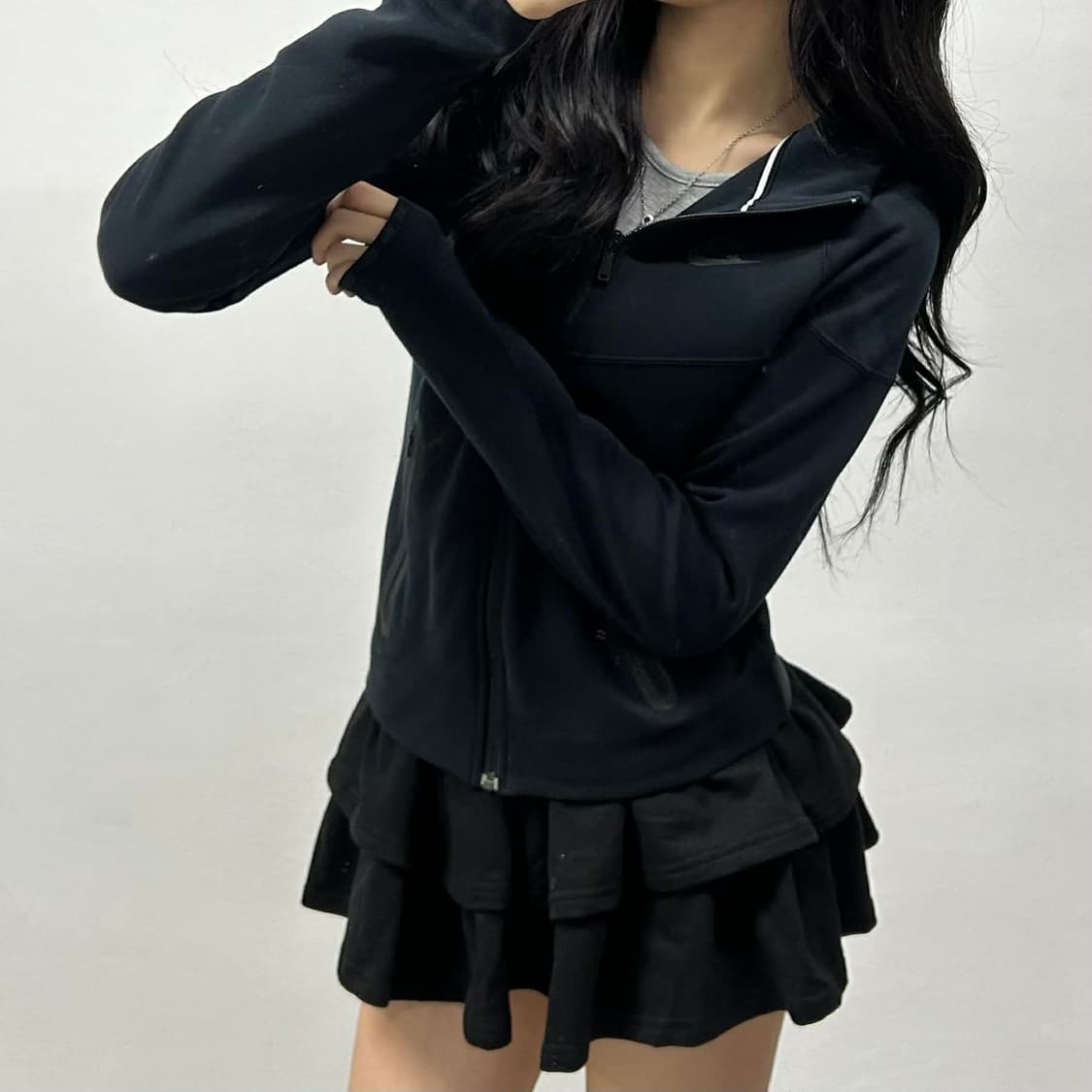 나이키 여리핏 블랙 걸즈 테크팩 후드집업(S) 상품이미지1