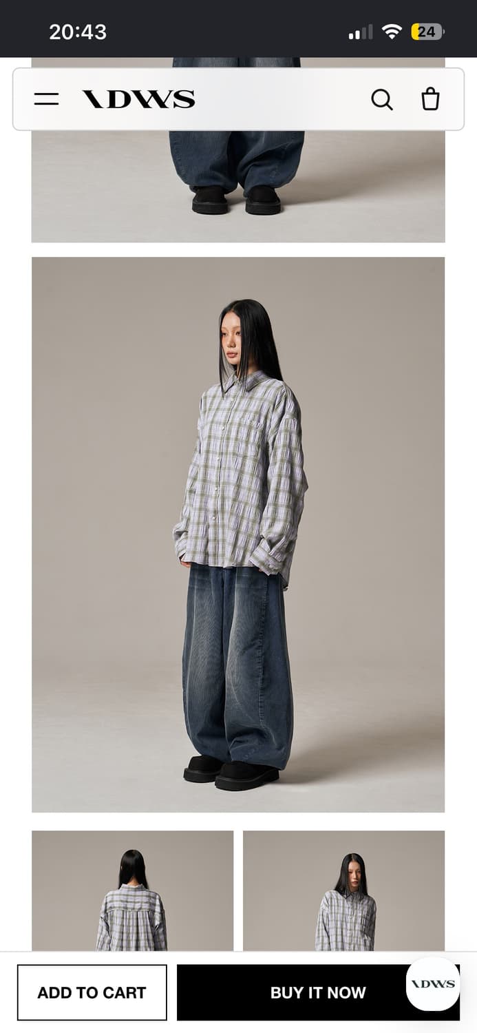 IDWS Terrace Check Shirt Lavender 상품이미지1