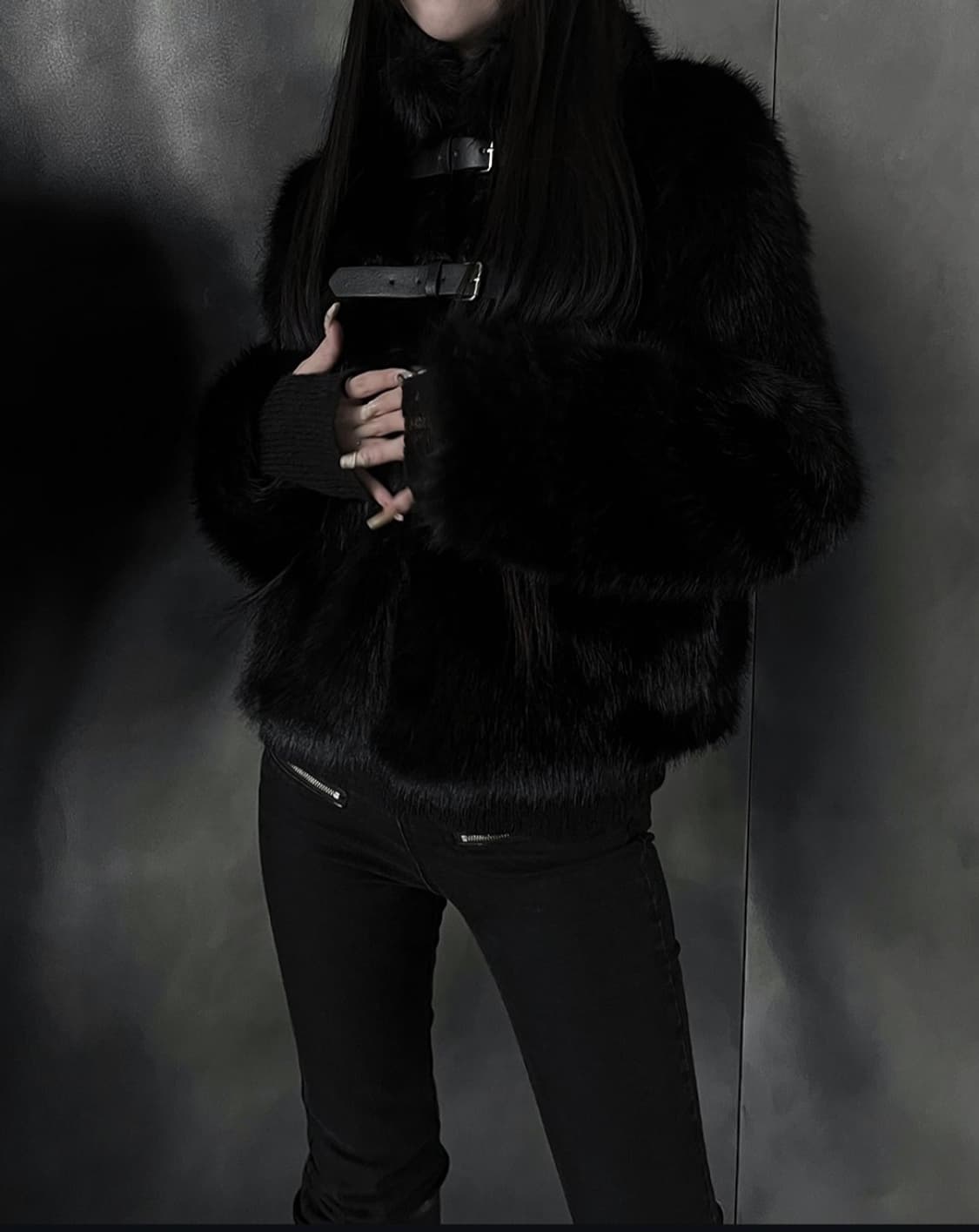 어반유니크 블랙 버클 퍼 자켓 새 상품 상품이미지4