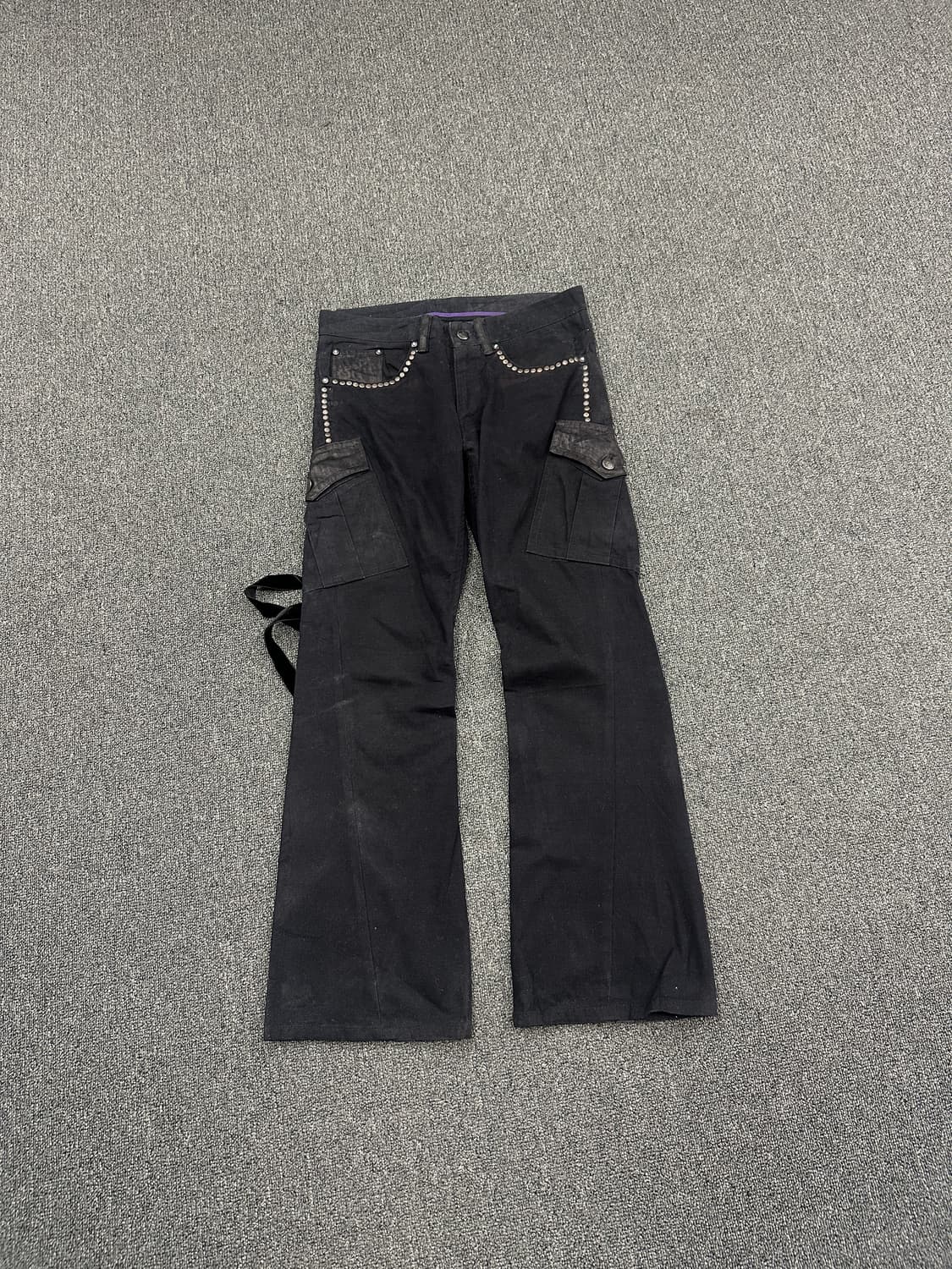 재패니즈 빈티지 부츠컷 블랙 카고팬츠 블랙진 상품이미지2