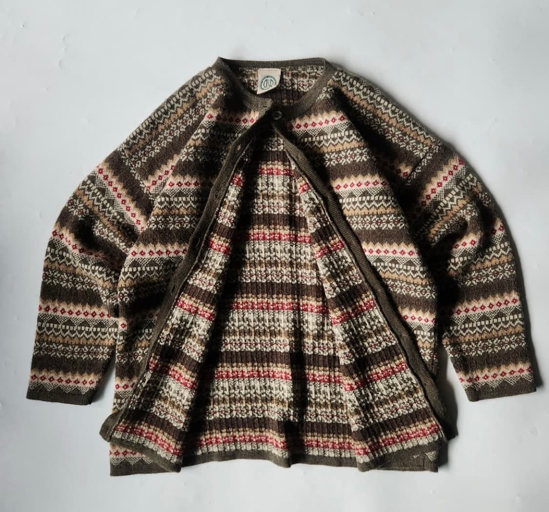 캐나다 노르딕 라운드넥 울 가디건 nordic wool cardigan 상품이미지3