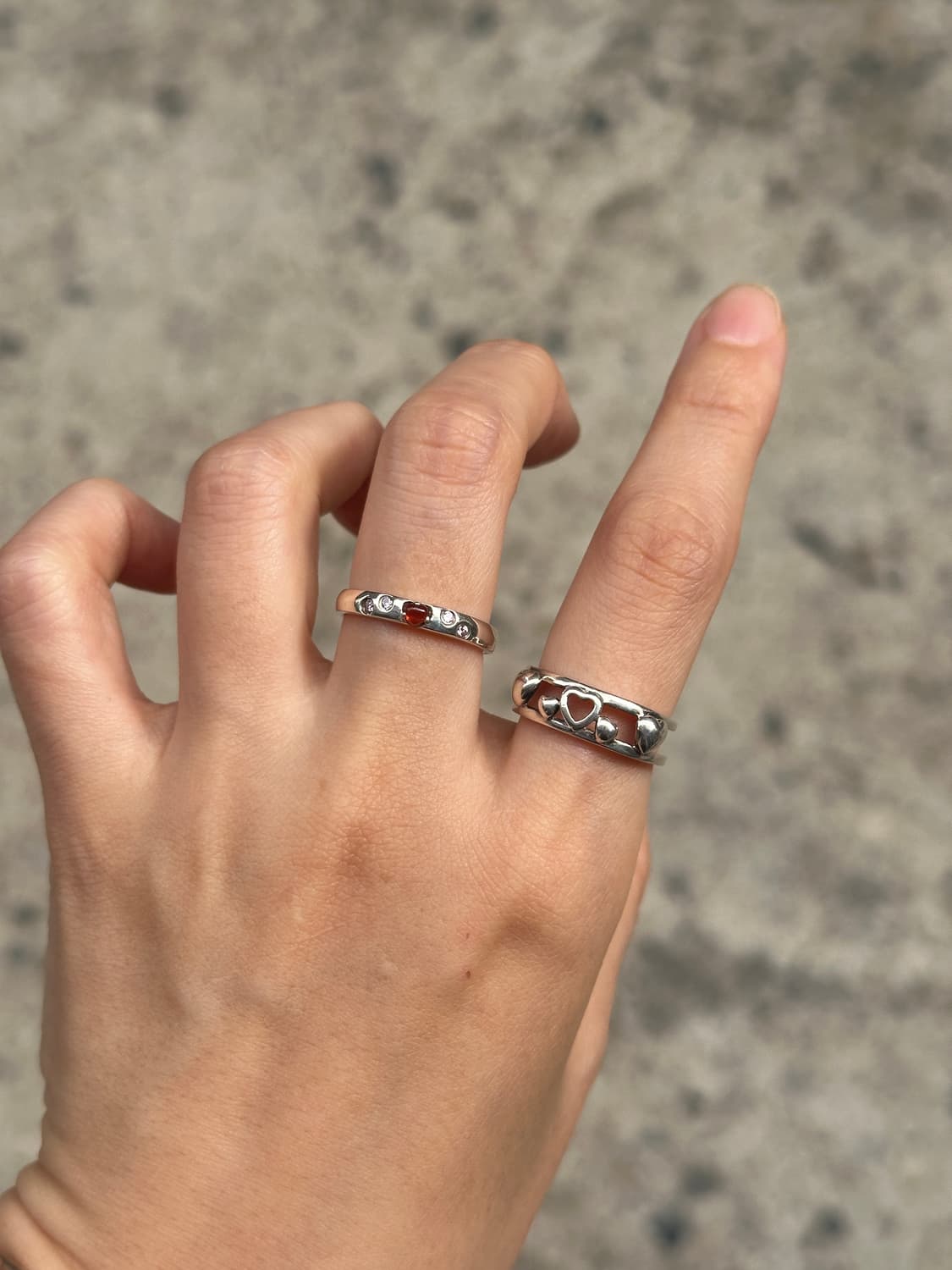garnet heart 925silver ring❣️ 상품이미지6
