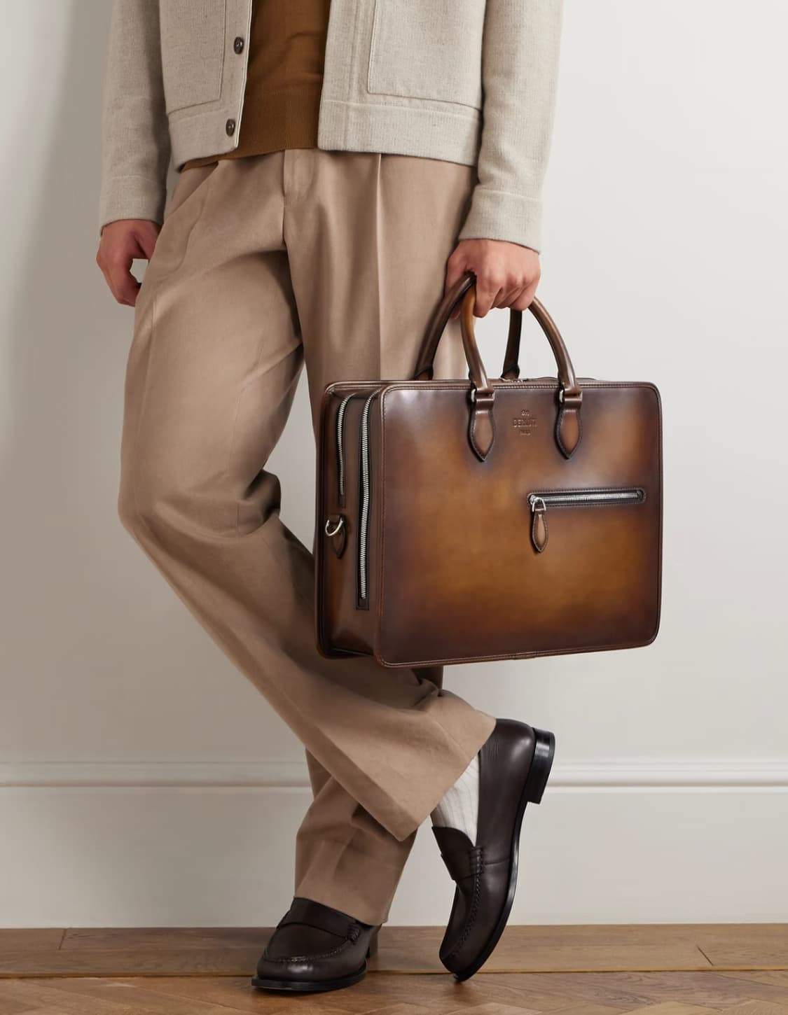 벨루티  네오 베네치아 가죽 크로스 브리프케이스 상품이미지1