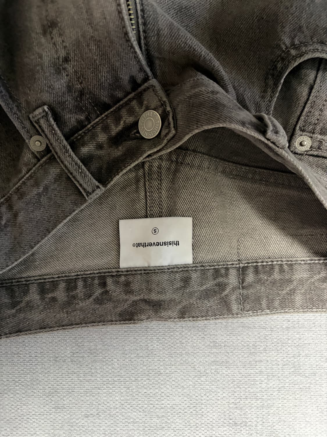 디스이즈네버댓 데님 반바지 그레이 s 상품이미지3