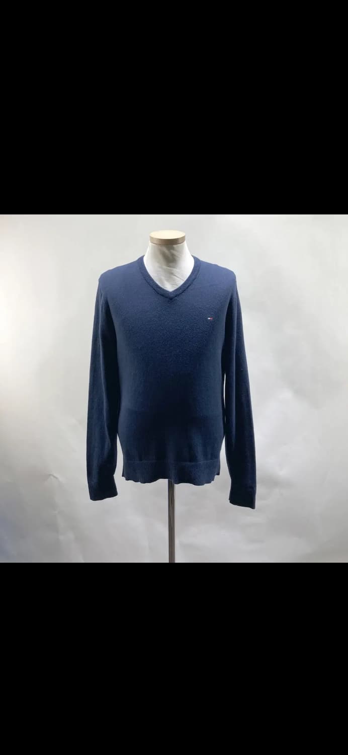 타미힐피거 남성면캐시미어니트 네이비 M 영구제 상품이미지1