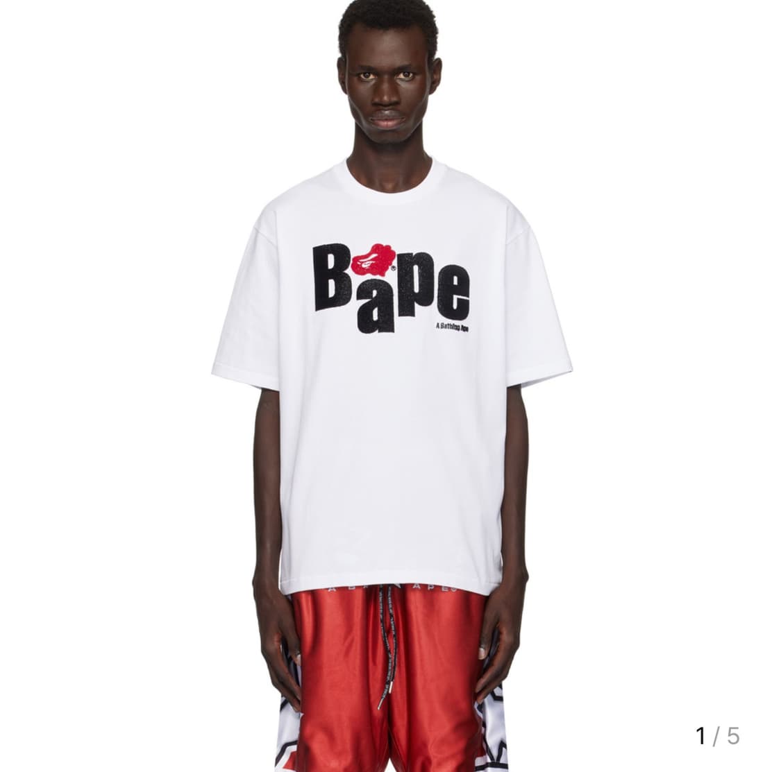 (2XL) 베이프 화이트 하트 에이프 헤드 반팔티셔츠  상품이미지1