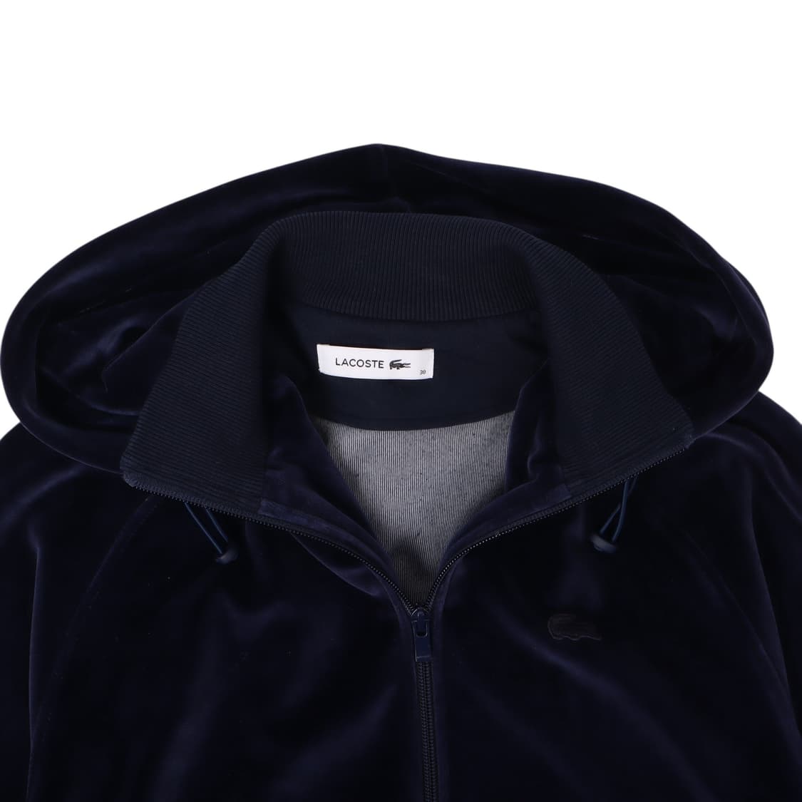 라코스테 우먼스 네이비 벨벳 후드집업 상품이미지2