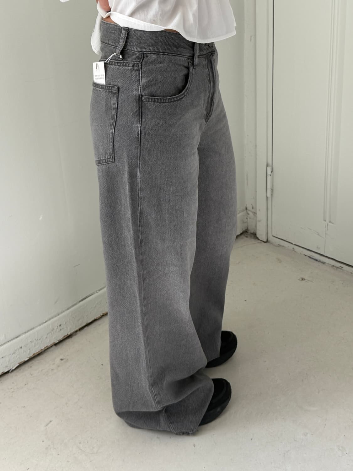 일본빈티지 그레이 데님 와이드팬츠  상품이미지1