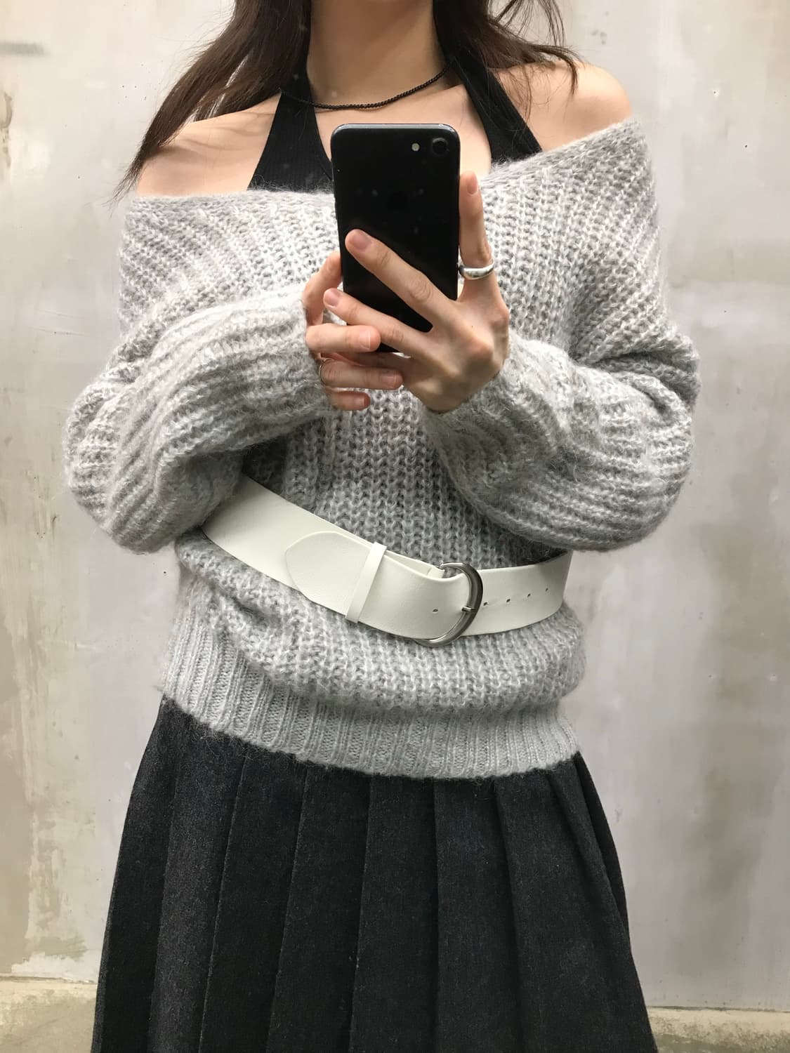 Mohair off shoulder knit 상품이미지2
