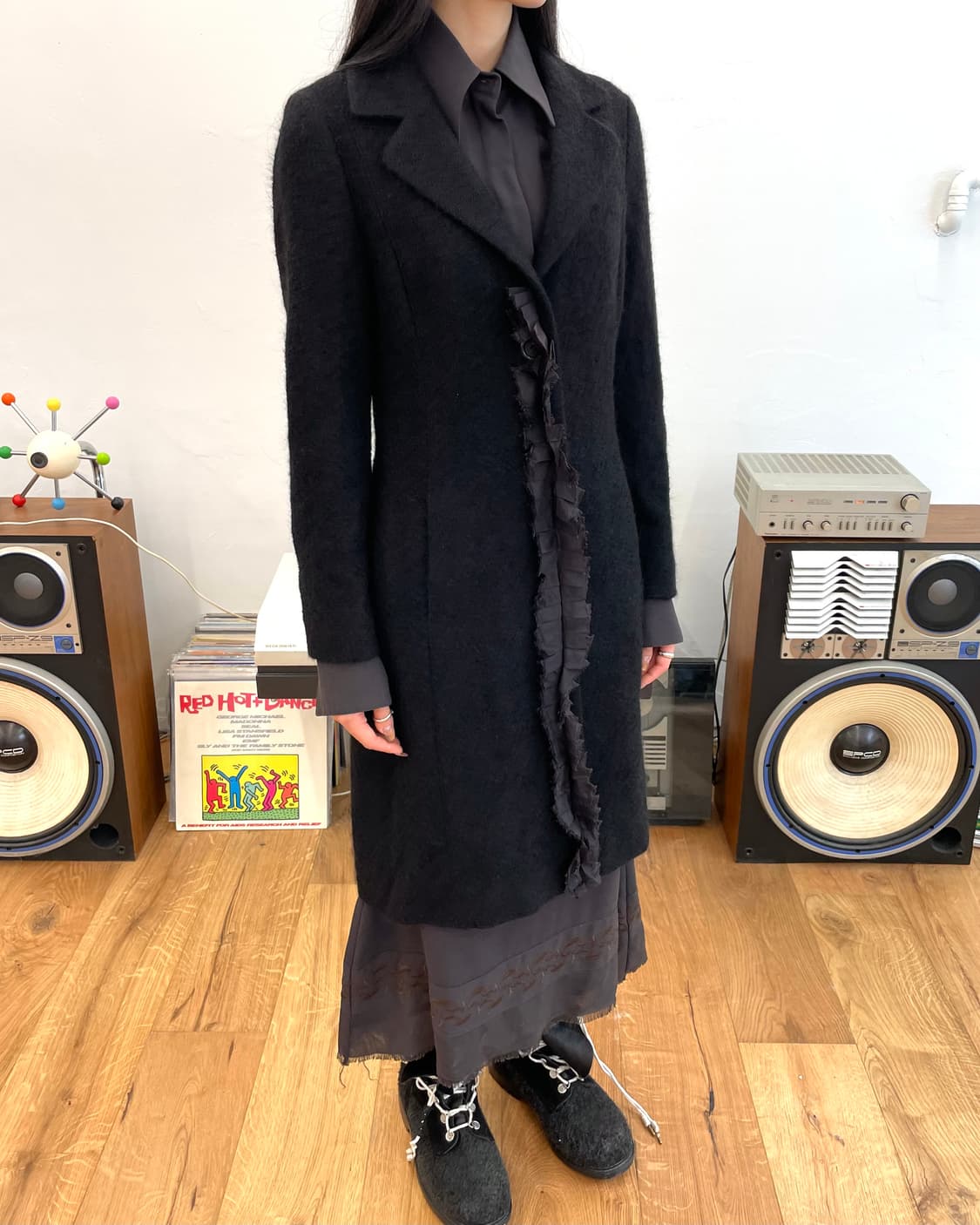 [38] 휴고보스 러플 울 코트 상품이미지1