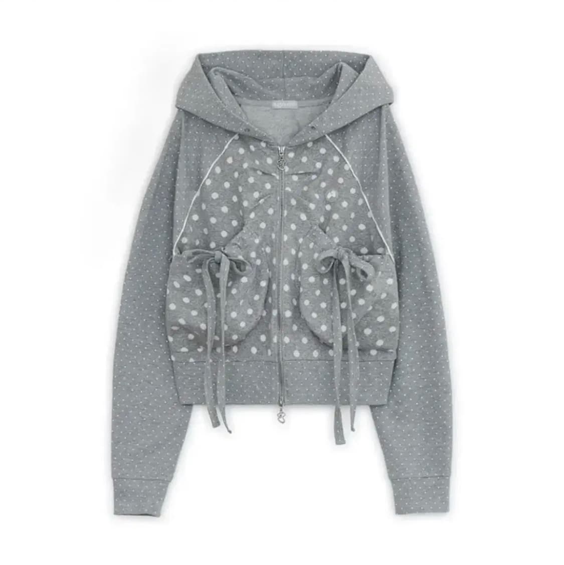 허그유어스킨 도트 후드집업 상품이미지1