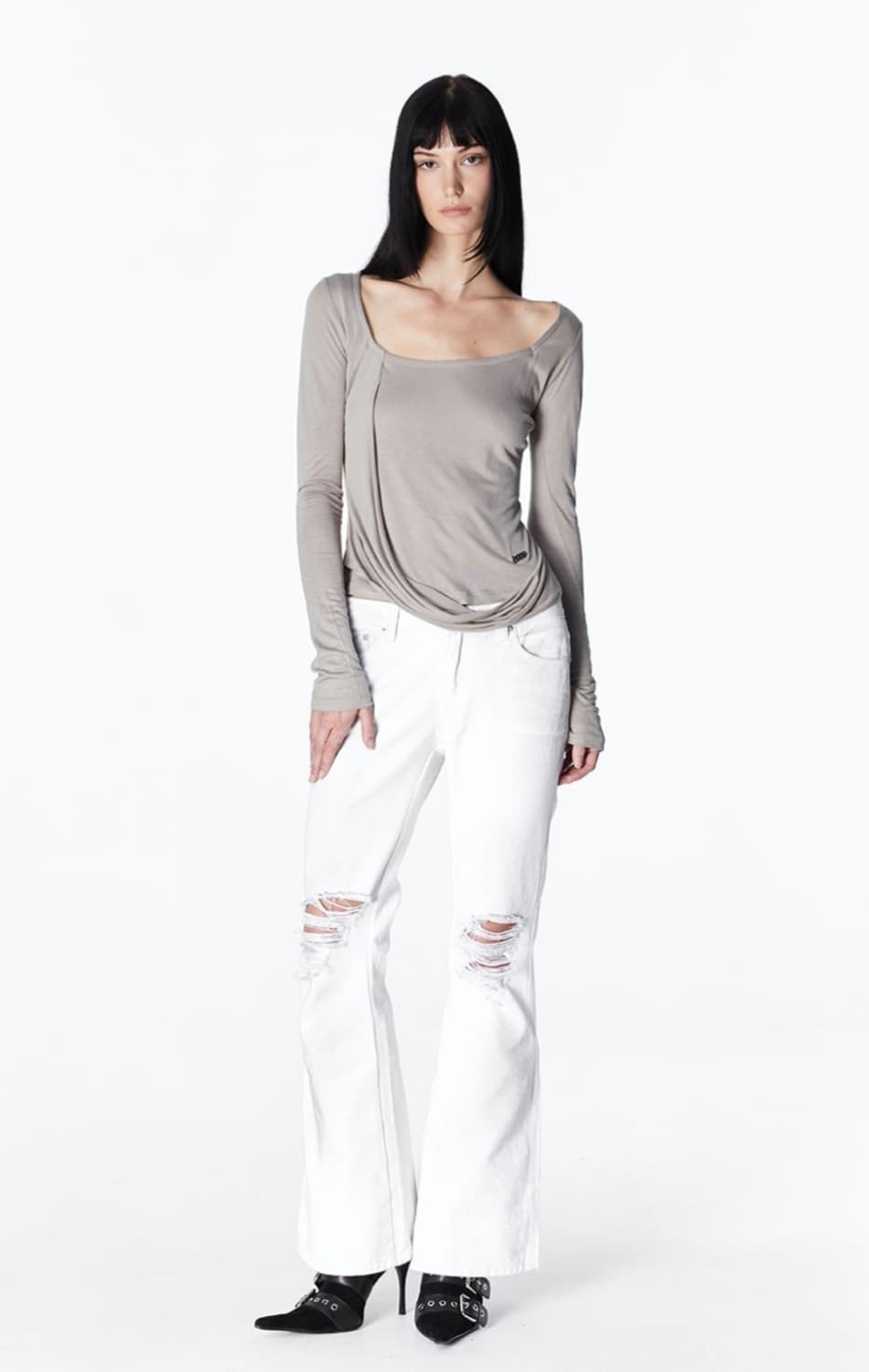 2000아카이브 KAIA DRAPED TOP (MOCHA) 상품이미지2