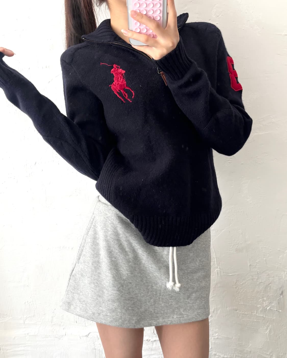 Polo 폴로 랄프로렌 레드 빅포니 램스울 하프집업 상품이미지2