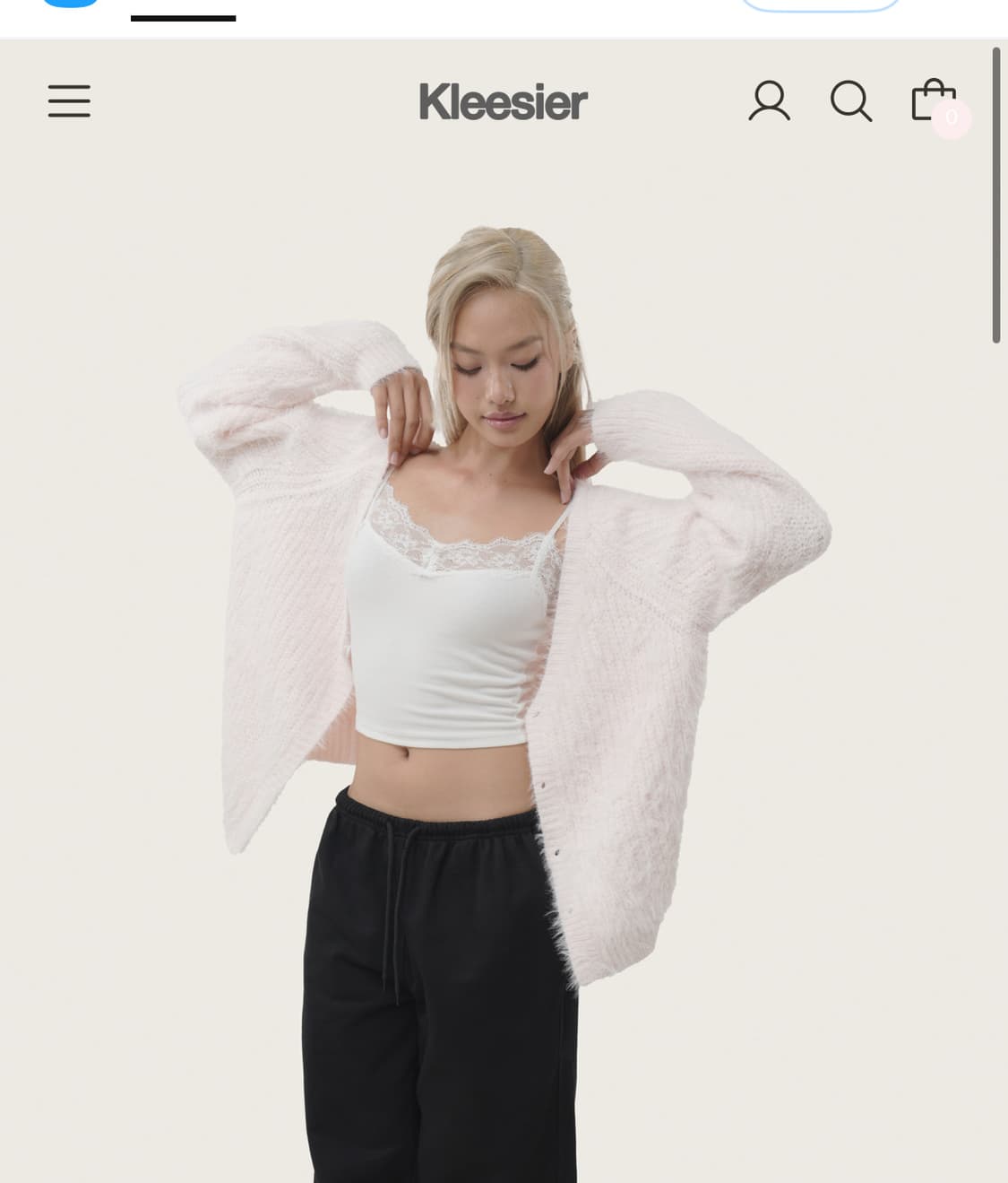 클리시어 크림도넛 슬리브 화이트 클리시어 크림도넛 나시 상품이미지2