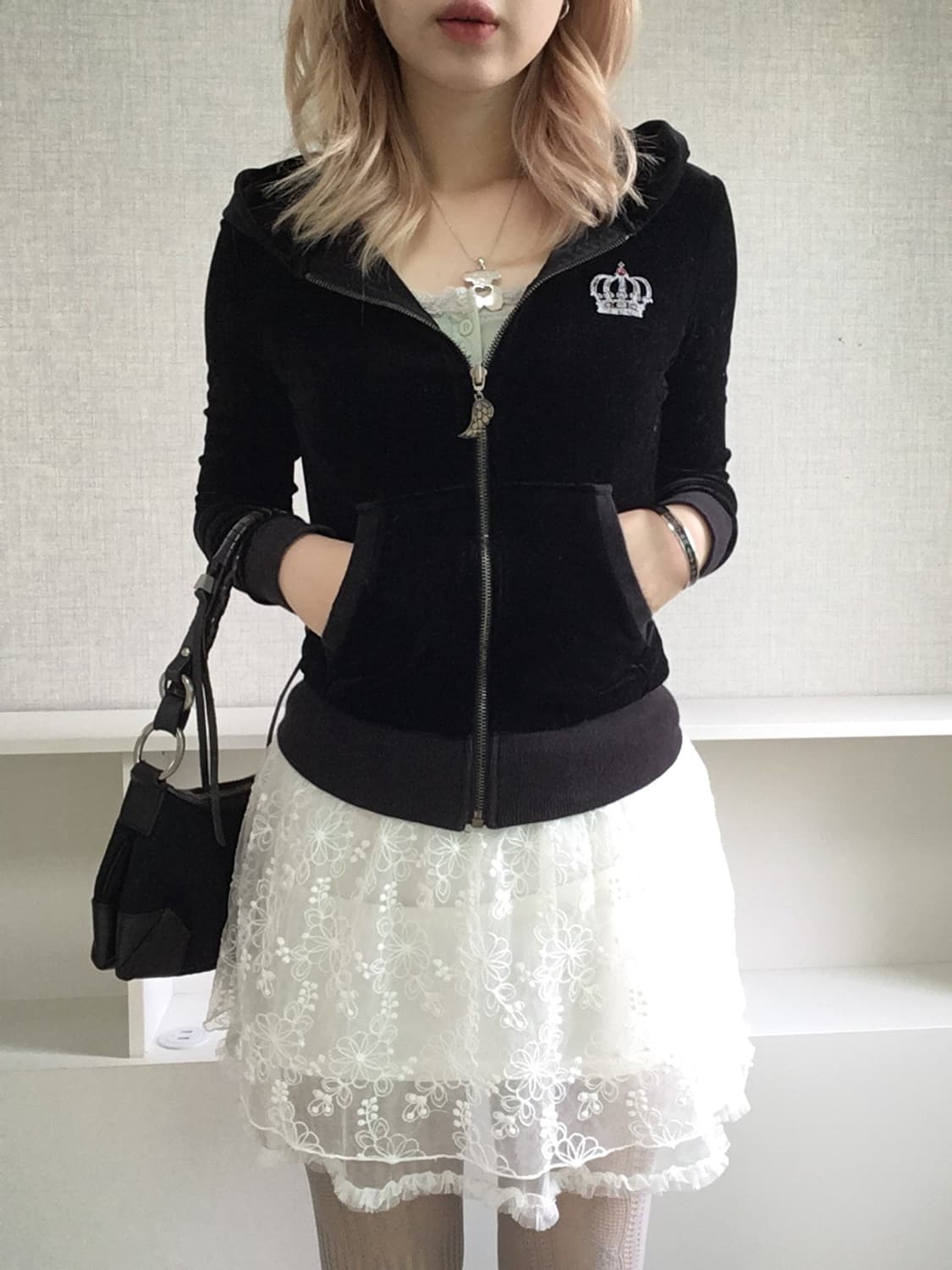 jpn vintage princess black velour hood z 상품이미지6