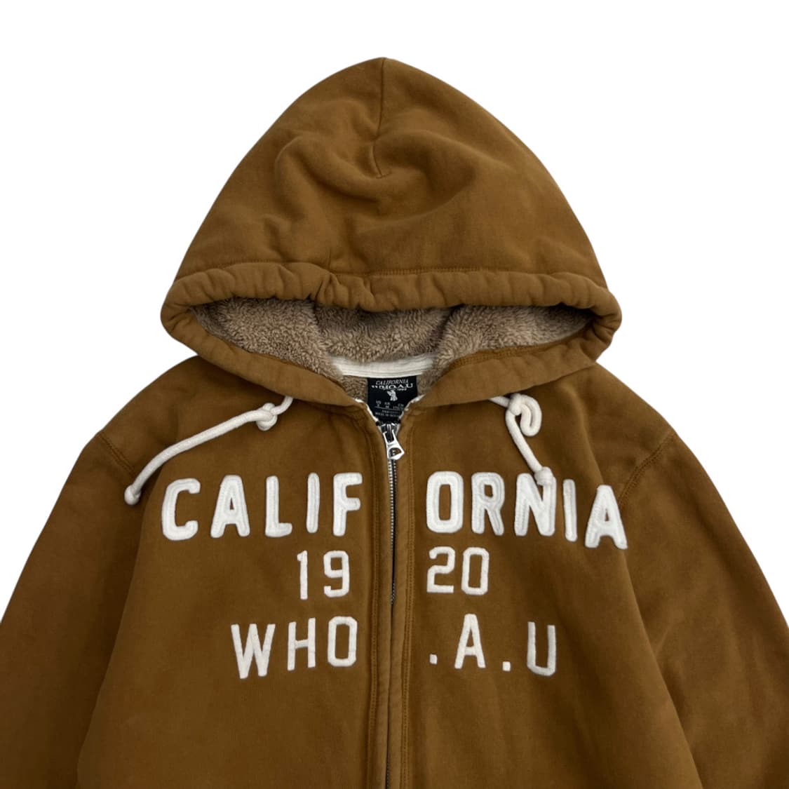 후아유 센터로고 캬라멜맛 양털 후드집업 M 상품이미지4