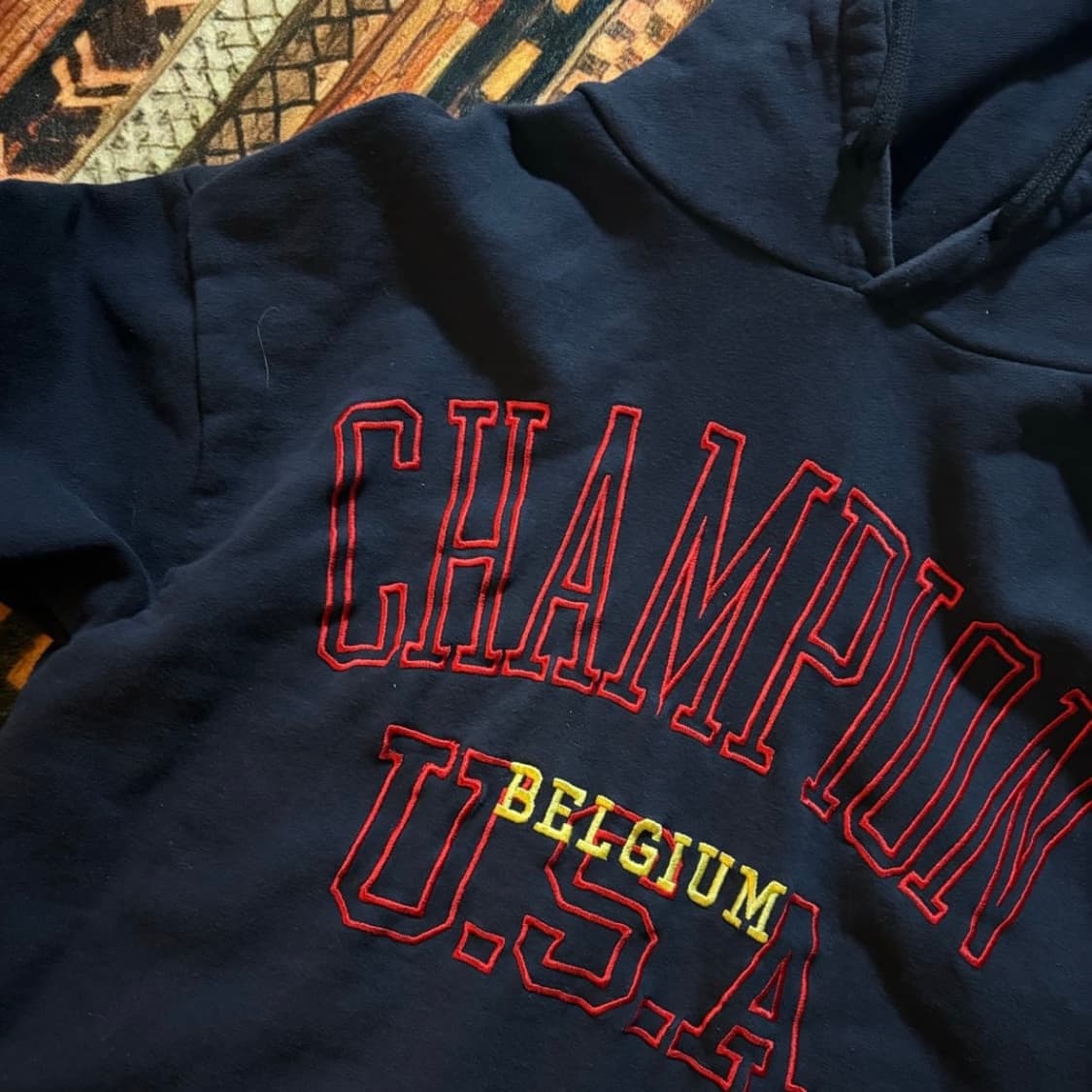 Vintage 모리걸 레터링 아방 오버핏 후드티 상품이미지2