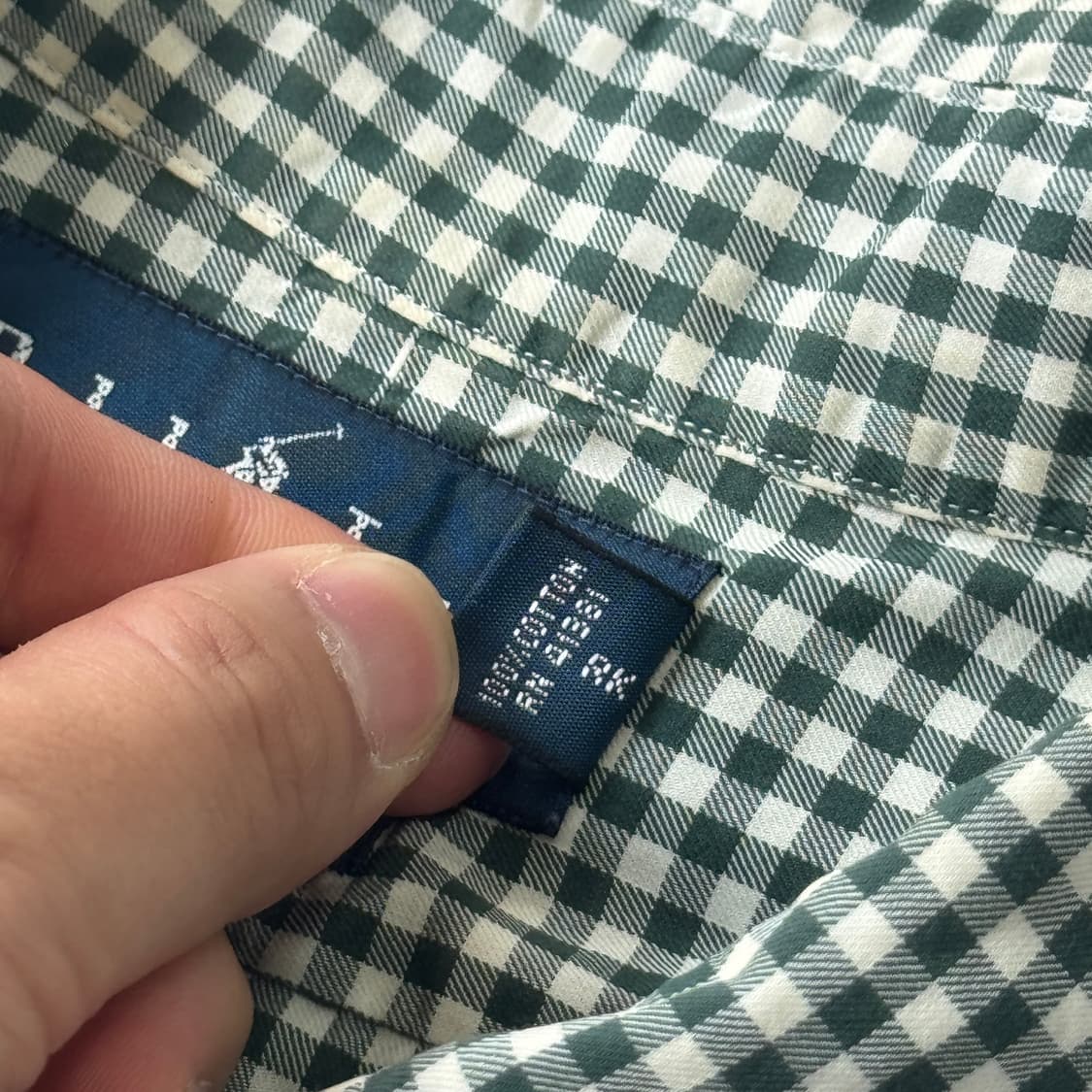 폴로랄프로렌 빈티지 그린 깅엄 체크셔츠 M 상품이미지5