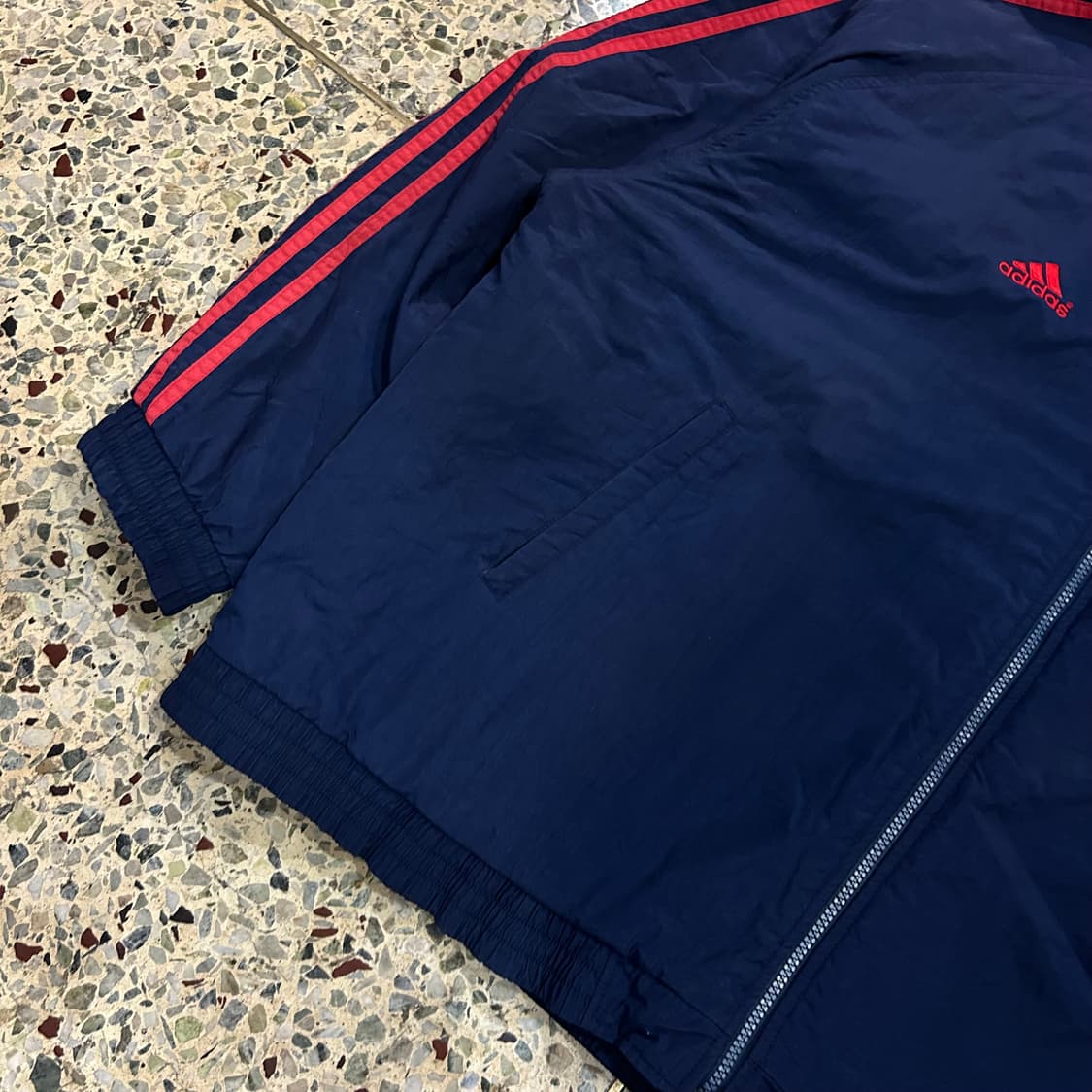 아디다스(Adidas) 네이비 남빨 올드스쿨 삼선 바람막이 자켓 상품이미지3