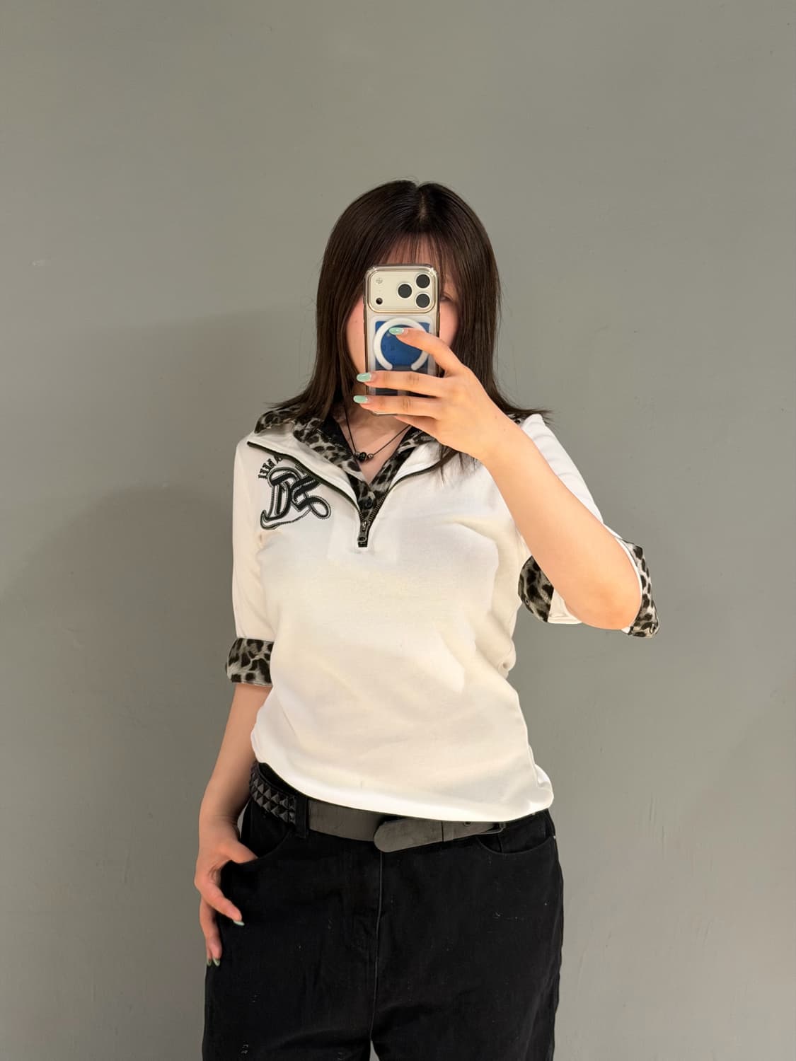 in the attic leopard layered collar top 상품이미지2