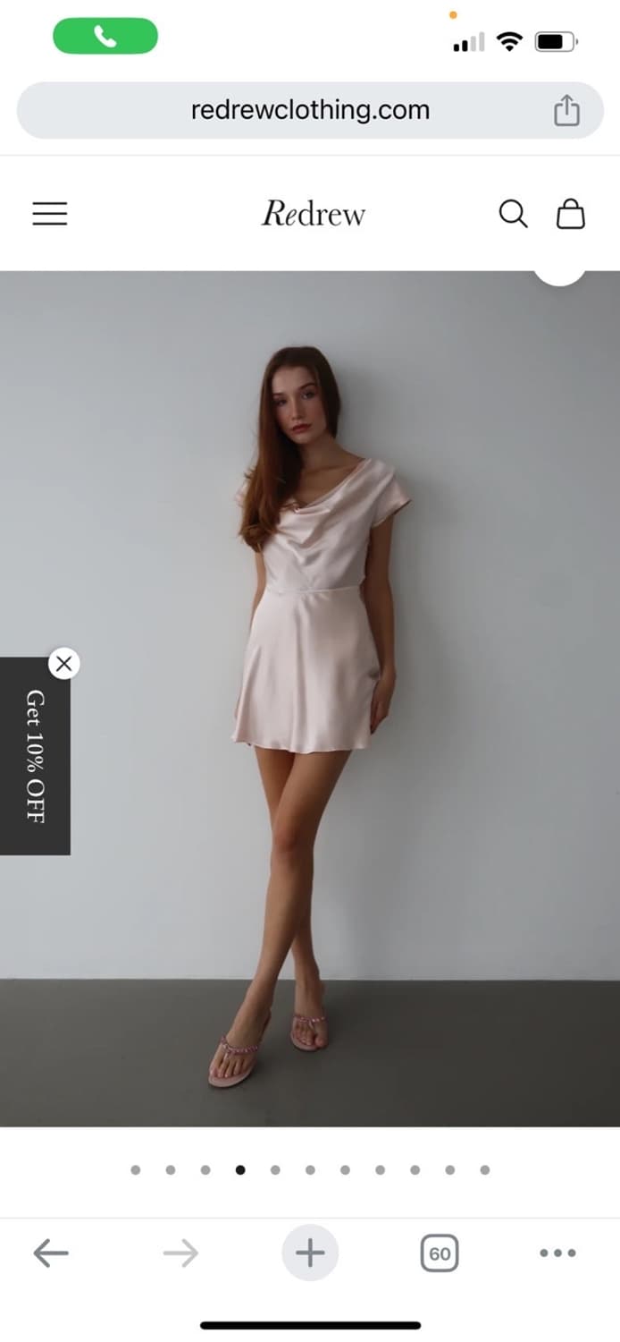 Redrew clothing 카울넥 미니 백리스 실크 드레스 여름원피스 상품이미지4