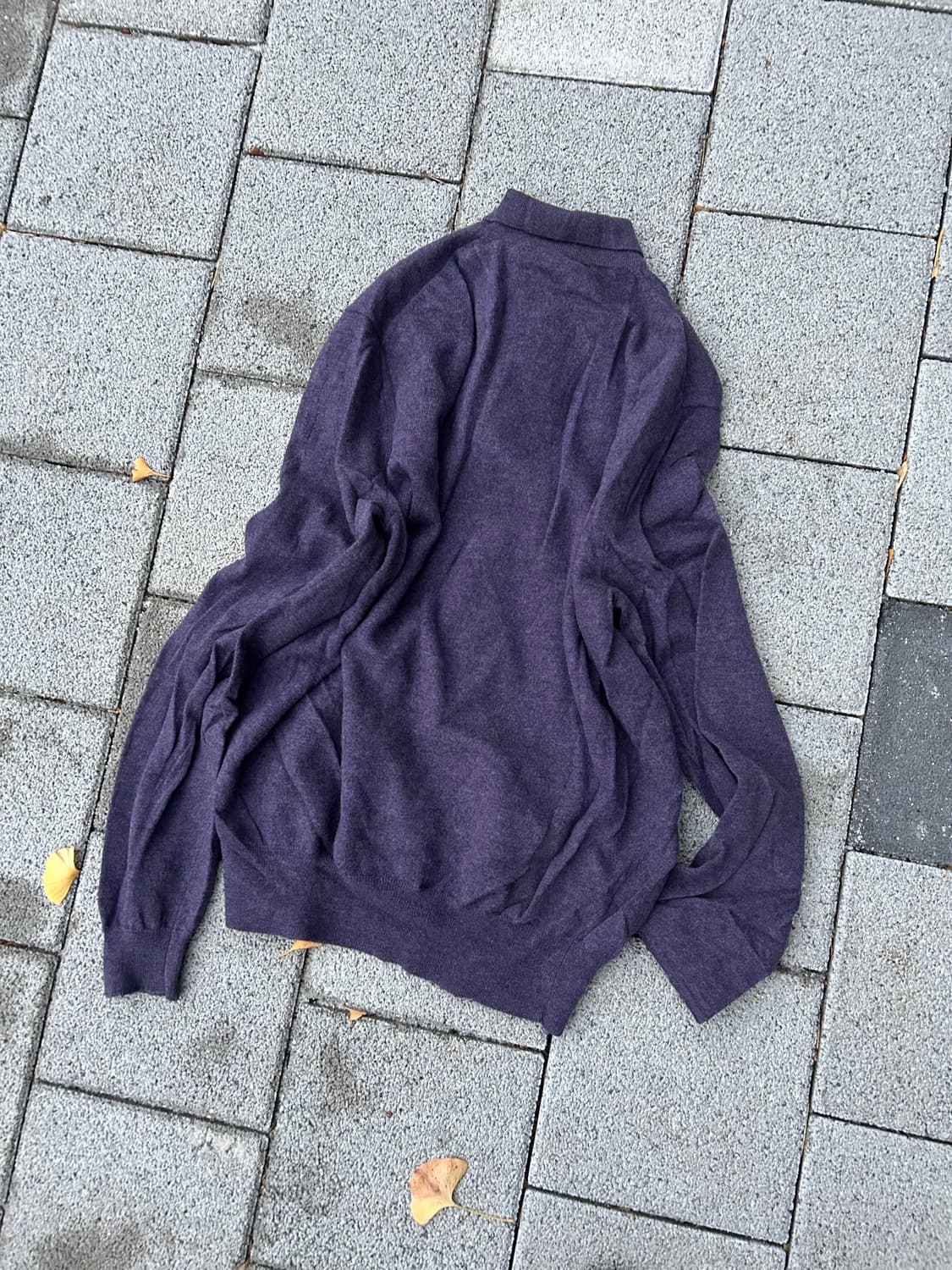 2000s VTG 폴로 polo 딥 퍼플 포니 카라 메리노울 니트 상품이미지2