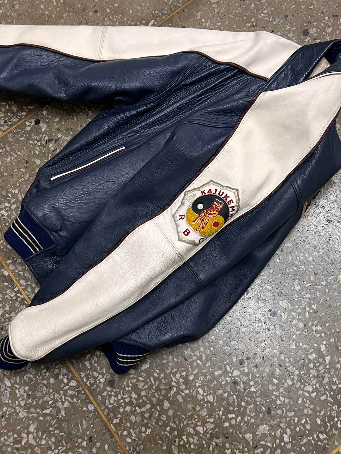 R.B.C Cowhide Leather Varsity Jacket  상품이미지8