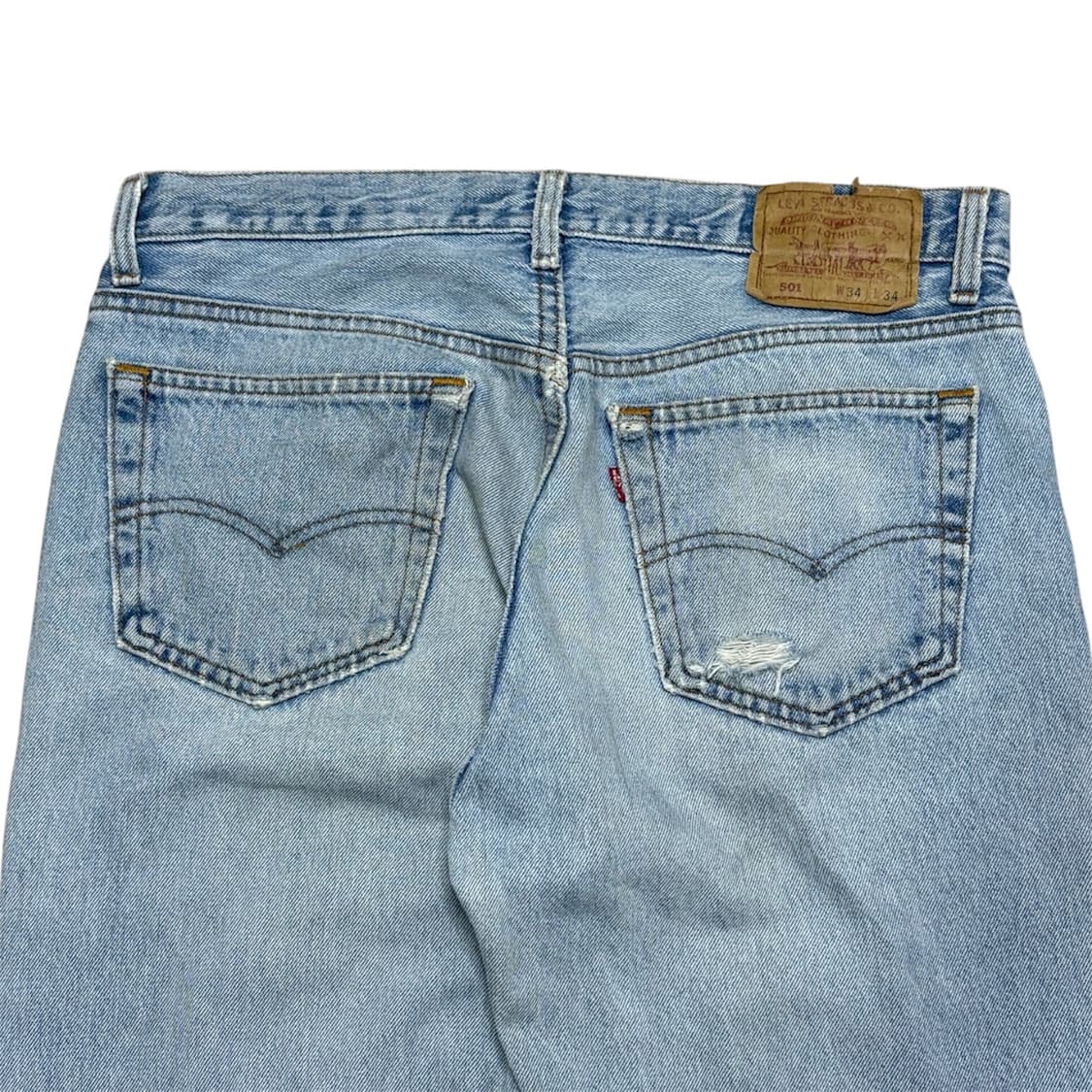 90s Levi’s usa 501 연청 distressed 상품이미지4