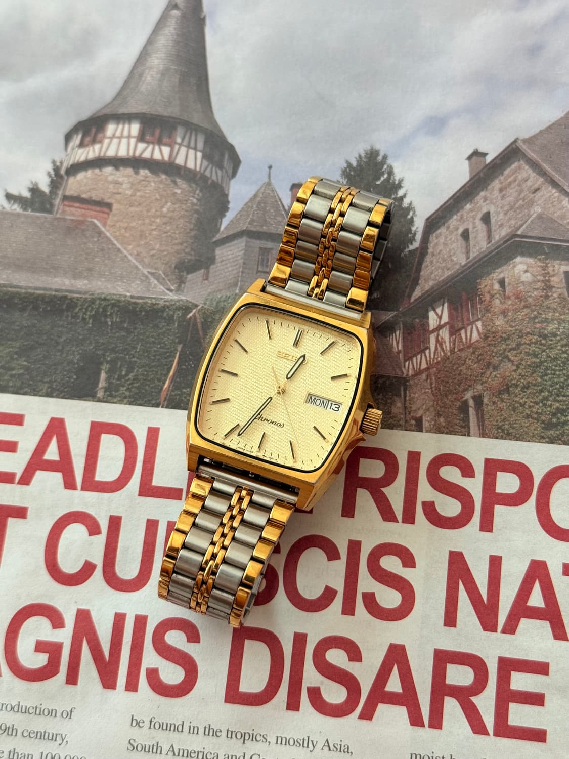 세이코 Seiko Chronos 콤비 스퀘어 쿼츠 상품이미지2