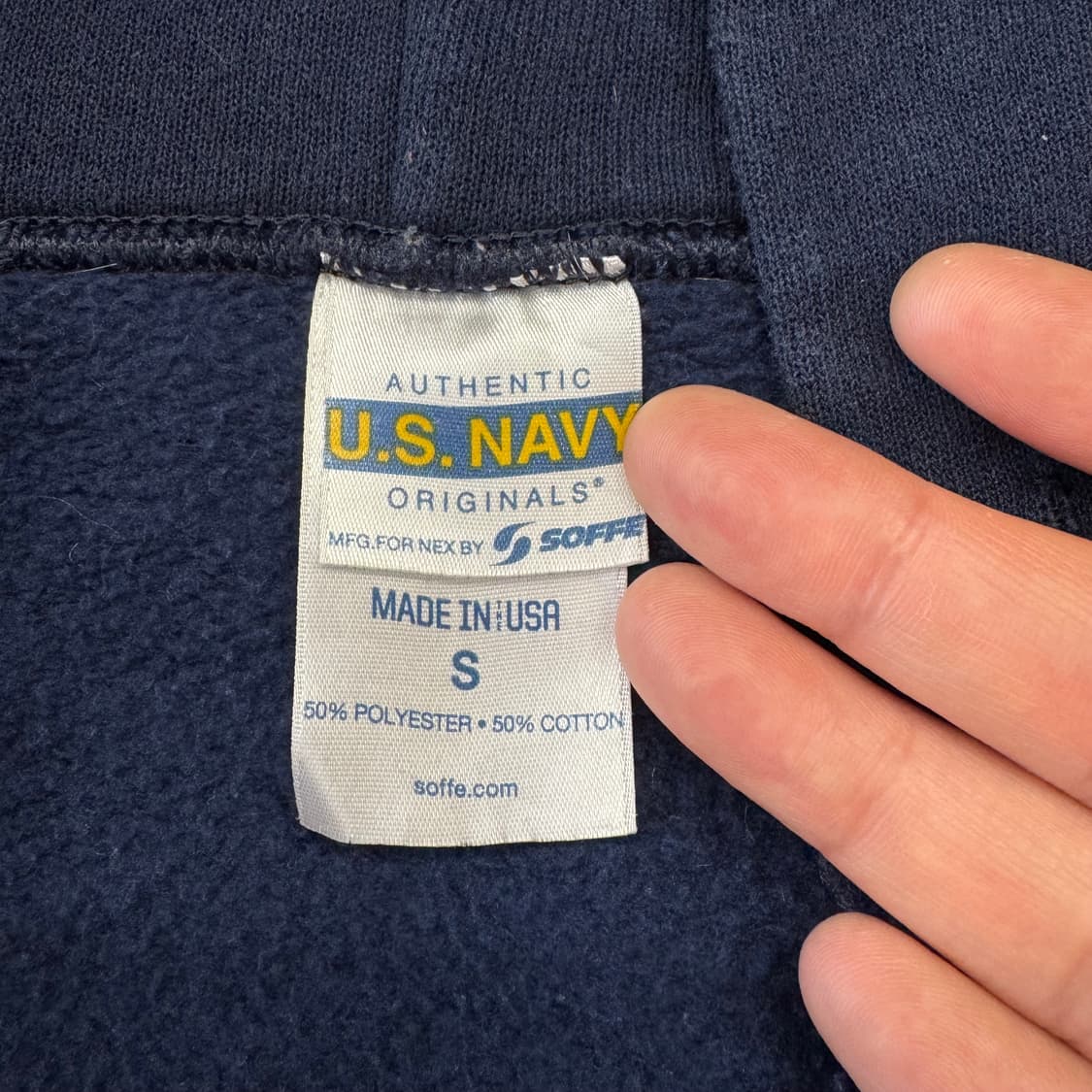 90s Soffe US Navy 미 해군 스웻 후드티 made in US 상품이미지5