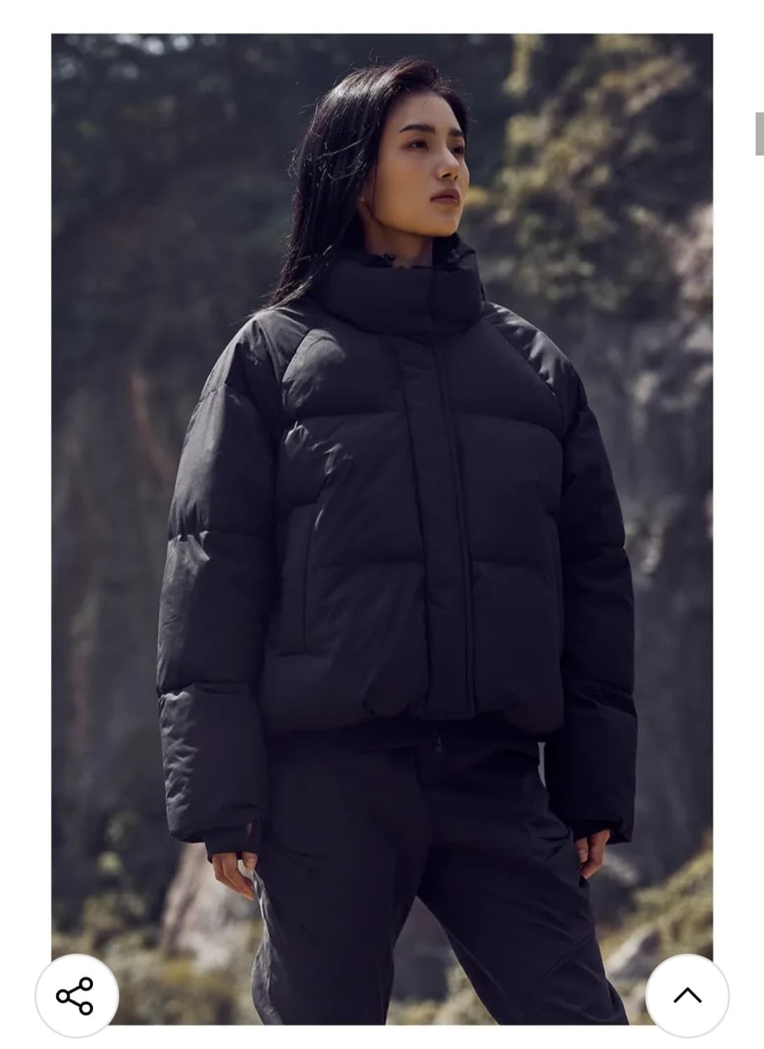 스파오 파스텔 푸퍼 숏패딩 블랙 상품이미지1