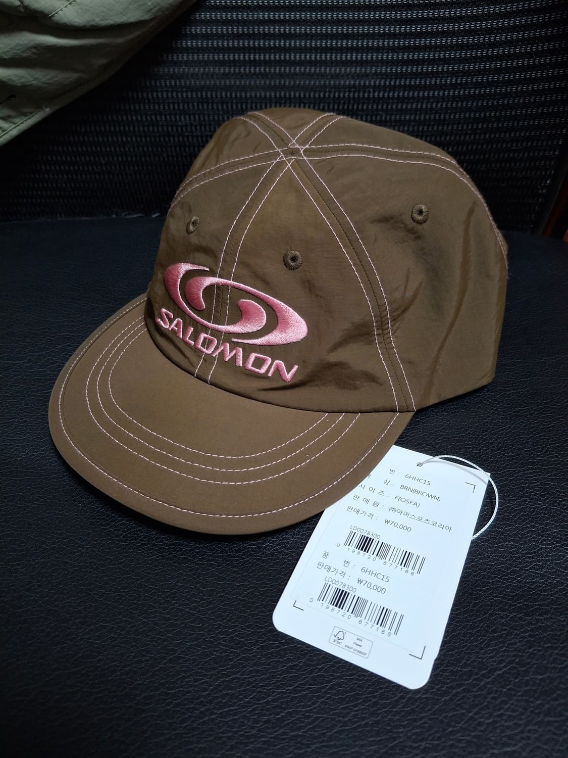 살로몬 6패널 볼캡 브라운 상품이미지1