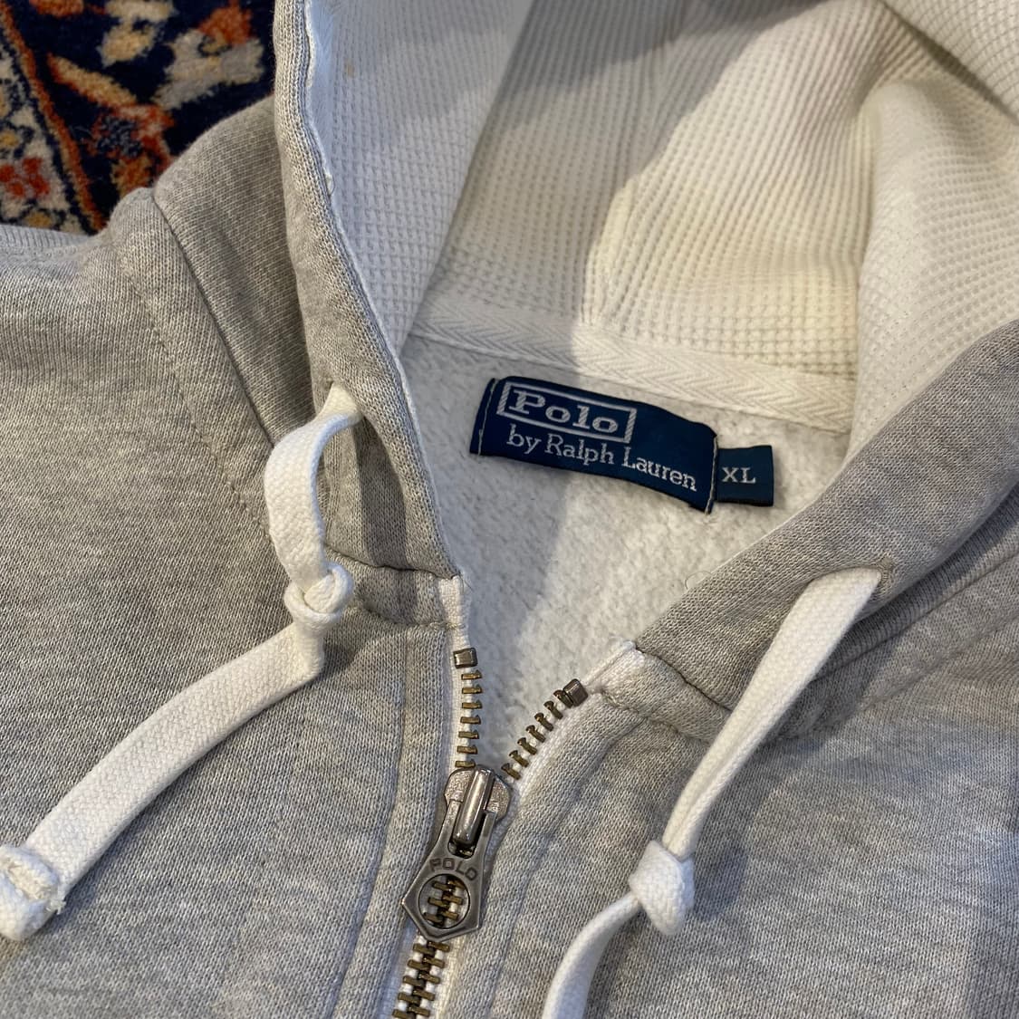 🌊Polo thermal hoodie grey-navypony XL 상품이미지5