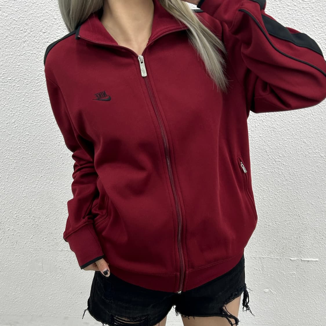 나이키 블랙 라인 버건디 집업 XL 상품이미지1