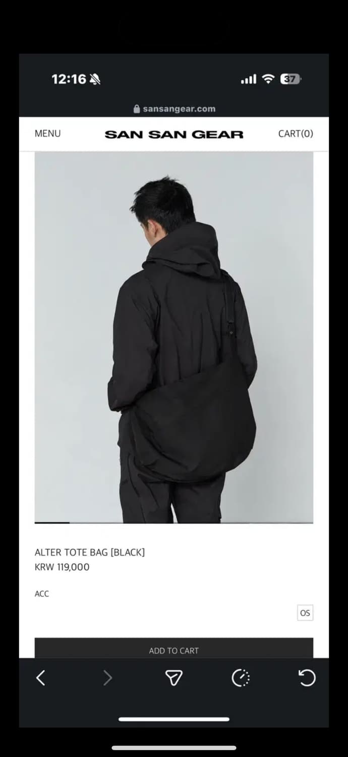 san san gear alter tote bag(black) 상품이미지1