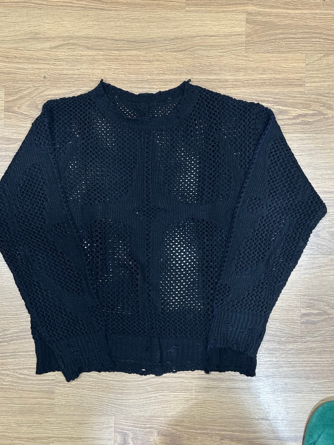 [1] 떠그클럽 트라이벌 네트 스웨터 블랙 상품이미지2