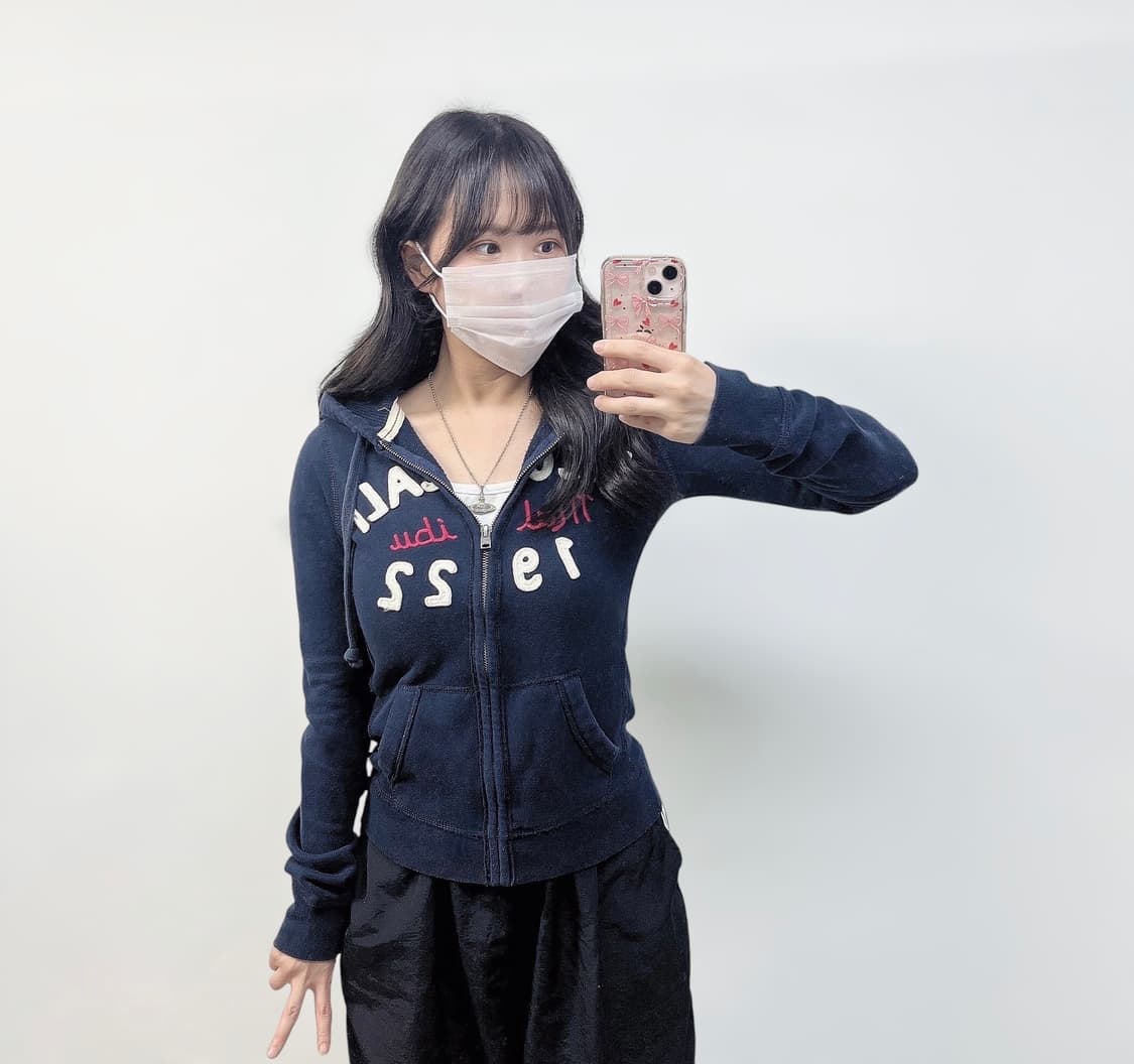 홀리스터 아치 로고 후드집업 네이비 상품이미지1