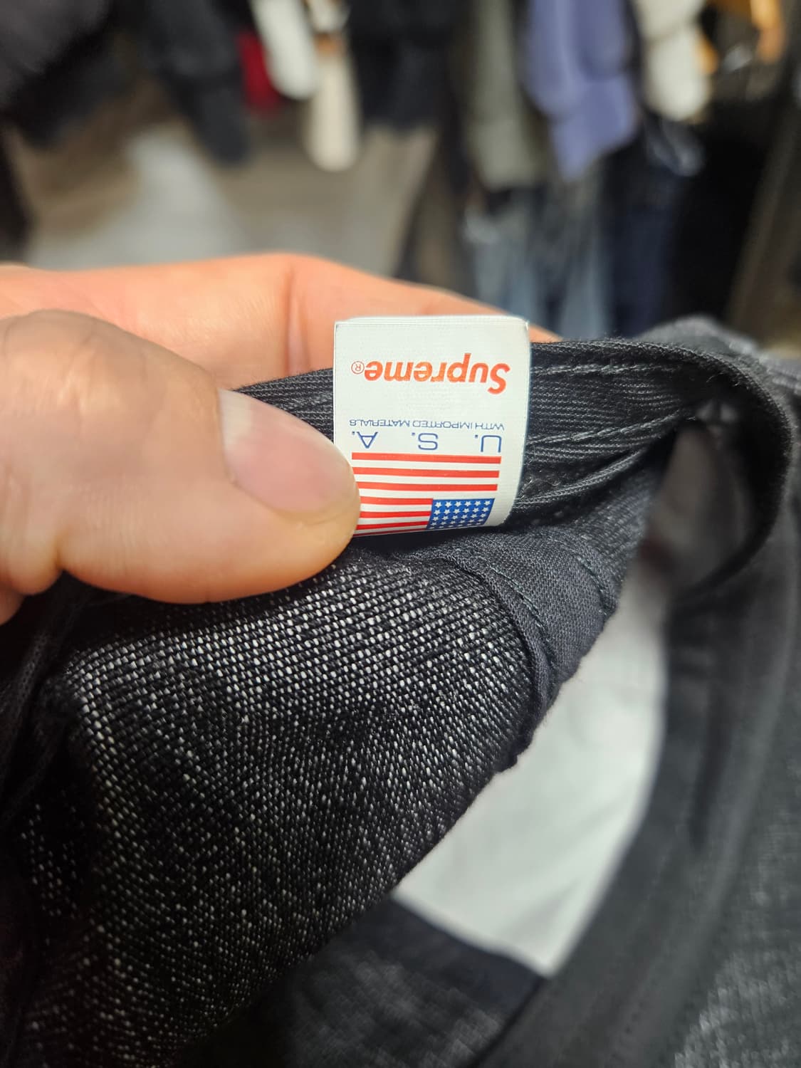 슈프림 코듀라 데님 s로고 캡 블랙 25ss 상품이미지4