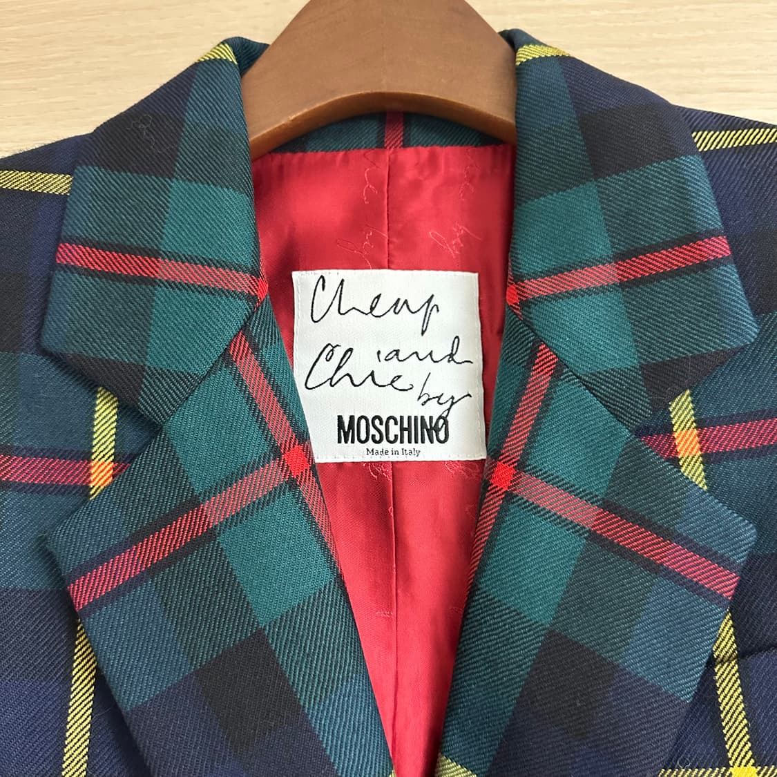 모스키노 그린 체크 하트 엘보 패치 자켓 (국내 55사이즈) 상품이미지2