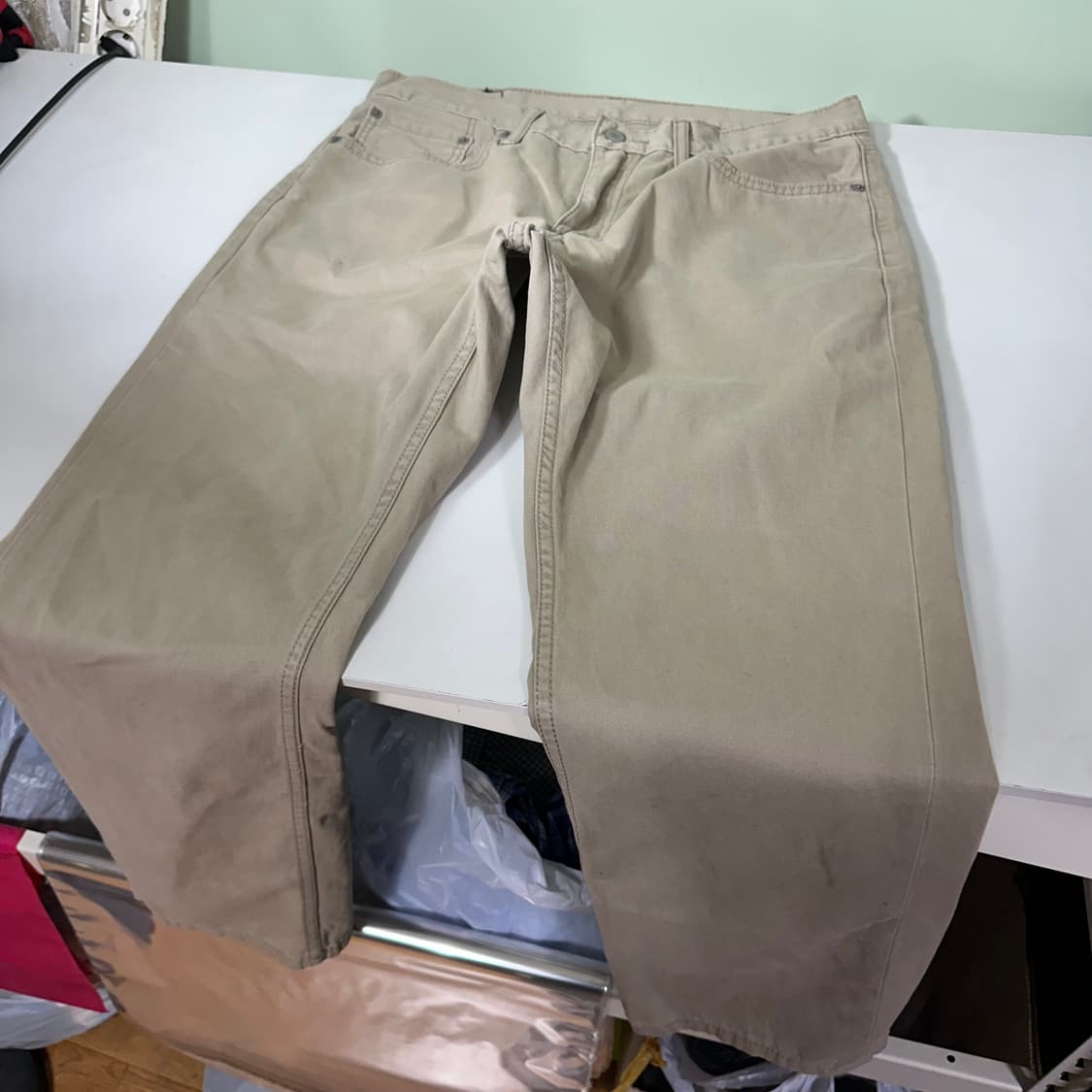 M-L 리바이스559 레귤러 스트레이트핏 솔리드베이지 데님팬츠 상품이미지4