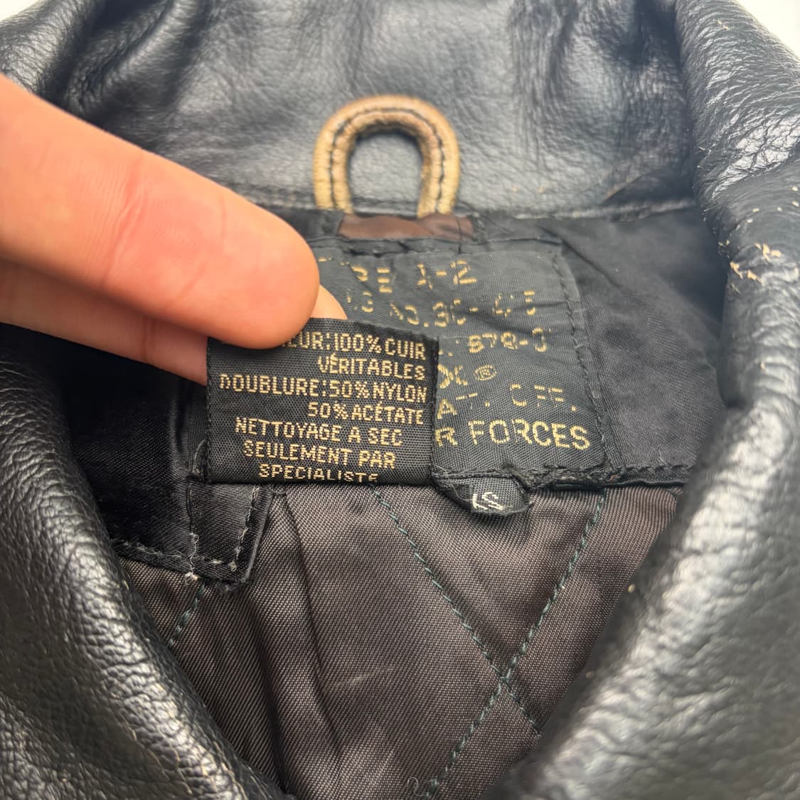 아비렉스 빈티지 워싱 A-2 레더 봄버 자켓 XS 상품이미지8