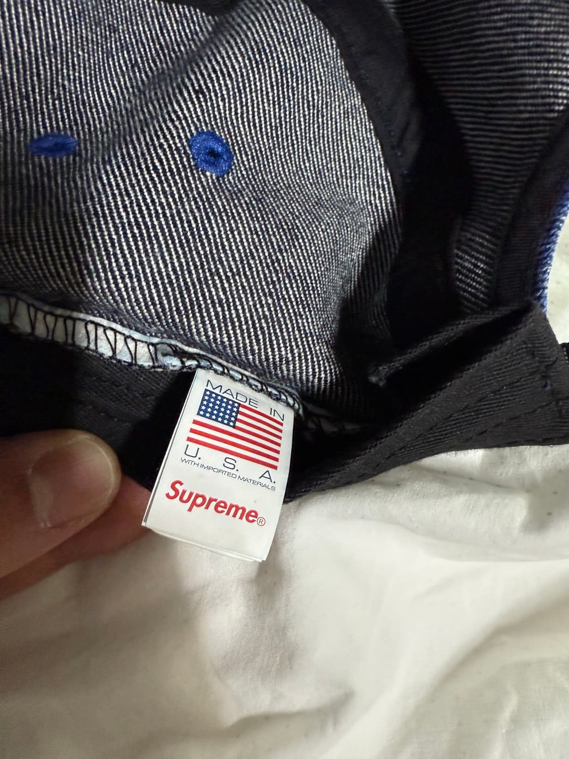 슈프림 코티드 데님 캠프캡 로얄 - 24SS 상품이미지2