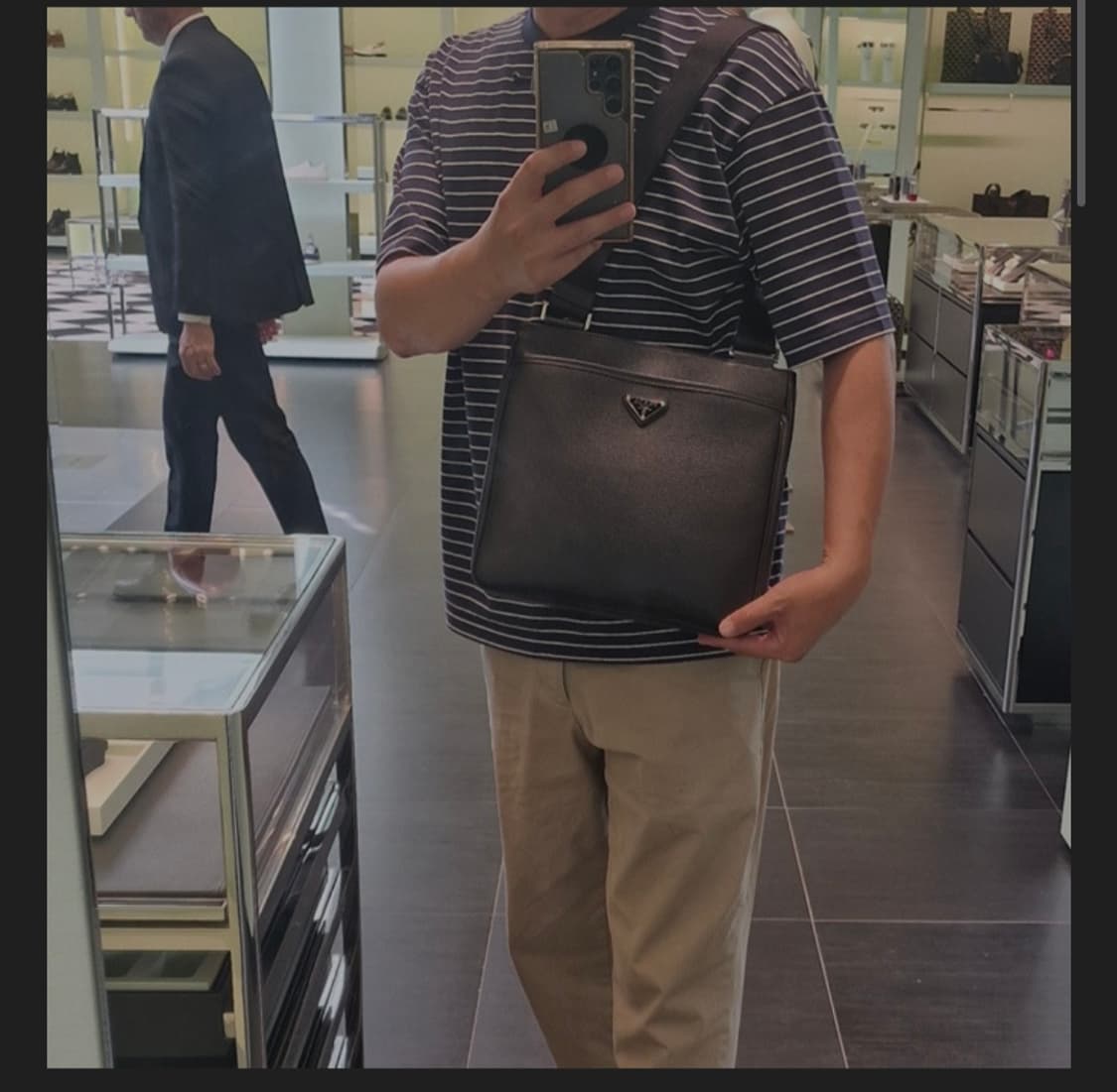 프라다 레더 크로스백 반돌리에숄더백테수토호보백네오노에구찌루이비통디올호보백 상품이미지6