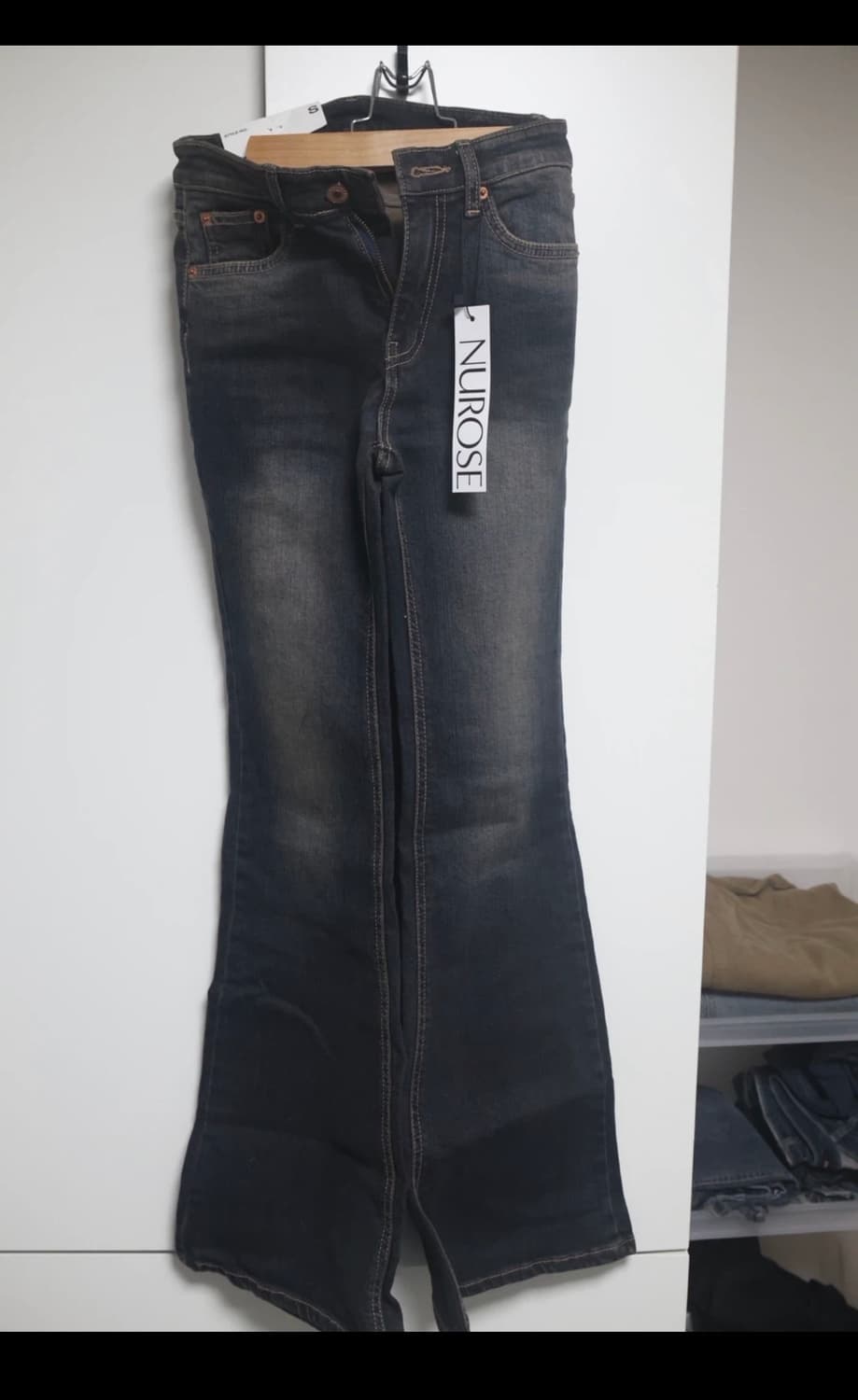 NUROSE 부츠컷 데님 청바지 블랙 새상품 상품이미지4