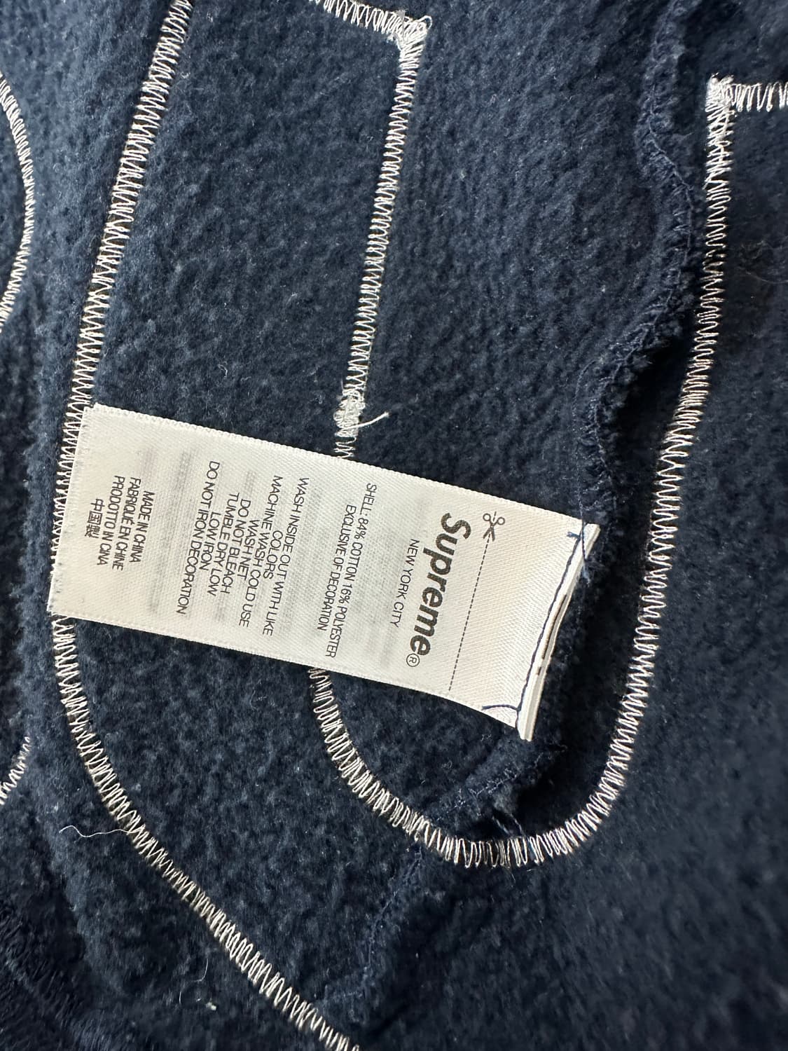 25ss 슈프림 빅로고 후드 집업 네이비 M 상품이미지7