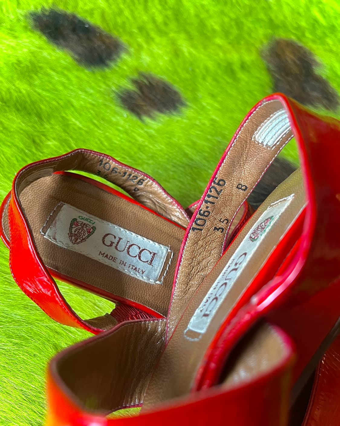 1980s GUCCI Red Patent Leather Sandals 상품이미지5